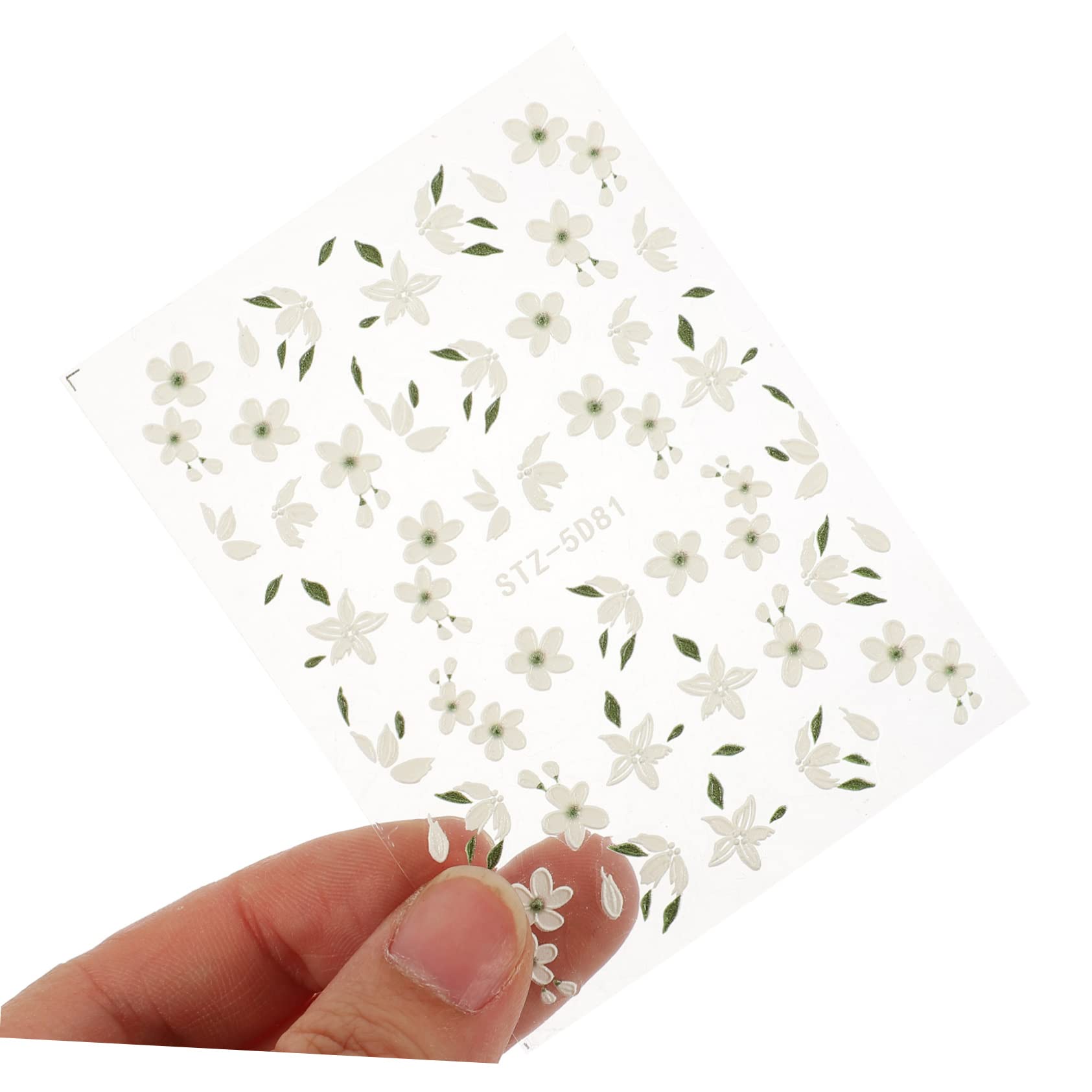Calcomanías De Uñas De Flores Flor De Manicura Pegatinas Clavos Calcomanías De Uñas En Auto Adhesiva Decoración De Uñas De Flores Resina 3 Hojas*4