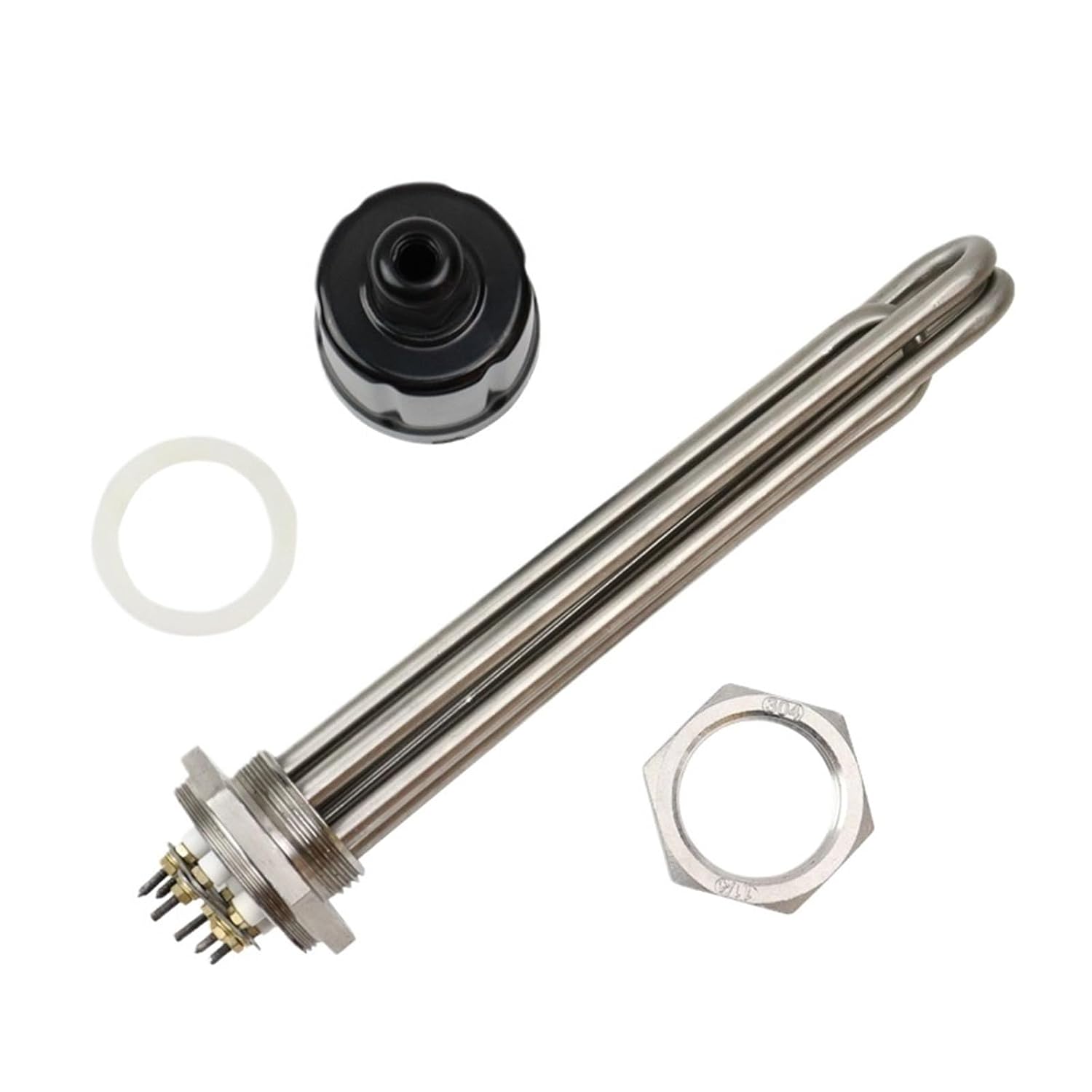 220v 3kw Heating Element DN32 42mm Thread Immersion Heater for Water Tank/Electric Kettle 1Pcs(Heater only)