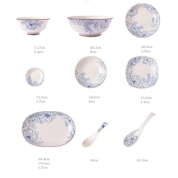   食器セット 白と青 花柄 白と青の花柄食器セット 7点 大同窯 台湾 - メルカリ