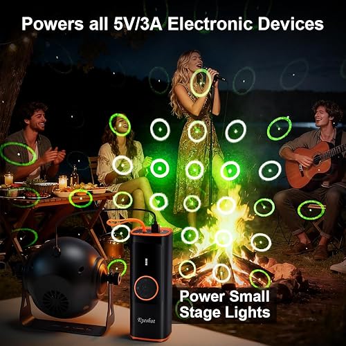 Miniatura 5 de Eyeshot Inflador de neumáticos, compresor de aire portátil, inflado rápido y alta capacidad de batería, bomba de aire inalámbrica de 150 PSI para