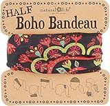 Natural Life Womens Half Boho Bandeau Mandala, Black/Red, One Size