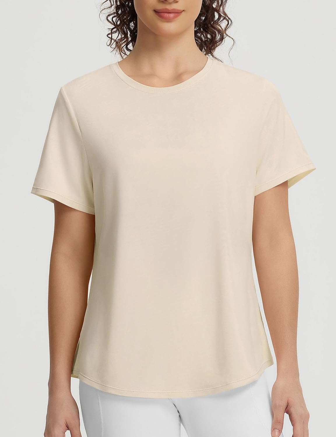 baleaf Women's Short Sleeve Workout Shirts UPF 50+ Open Back Tops Sun Protection Athletic Yoga T-Shirts - Image 2