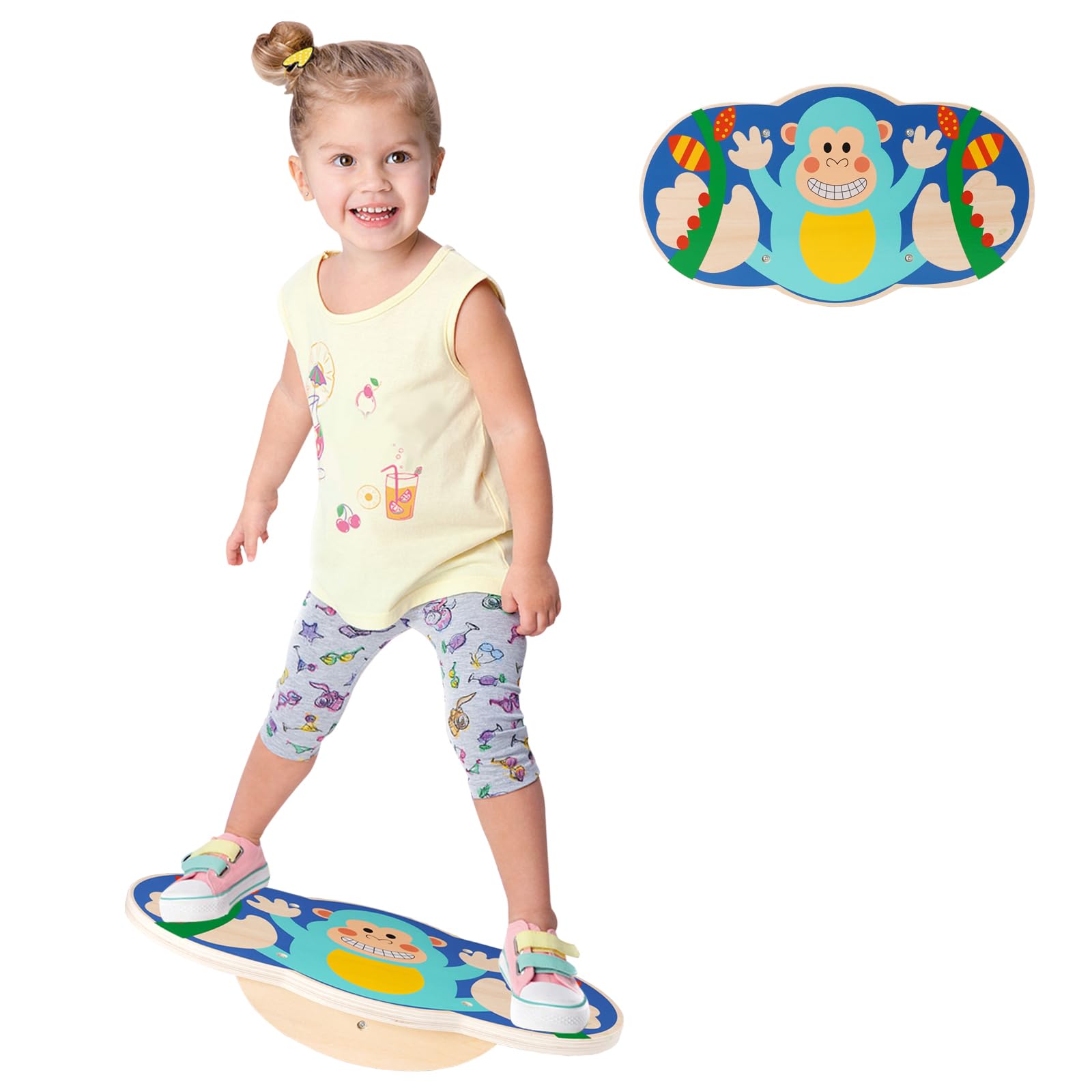 Balance Board for Kids,Wooden Board Rocking Seesaw Balance Board Sensory Training Rocking Board Balance Training Equipment Indoor Outdoor