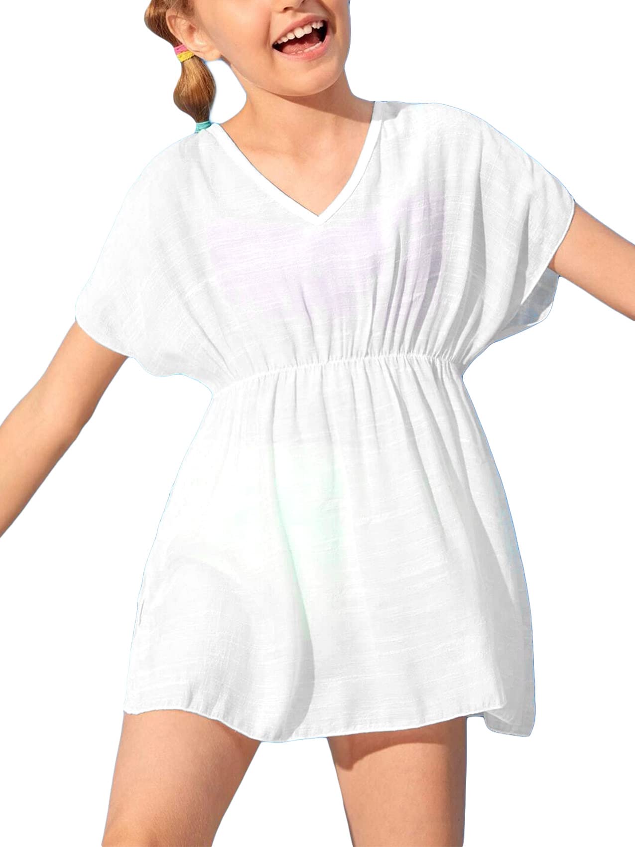 Fommykin Traje de baño para niñas, vestido tipo túnica, para la playa