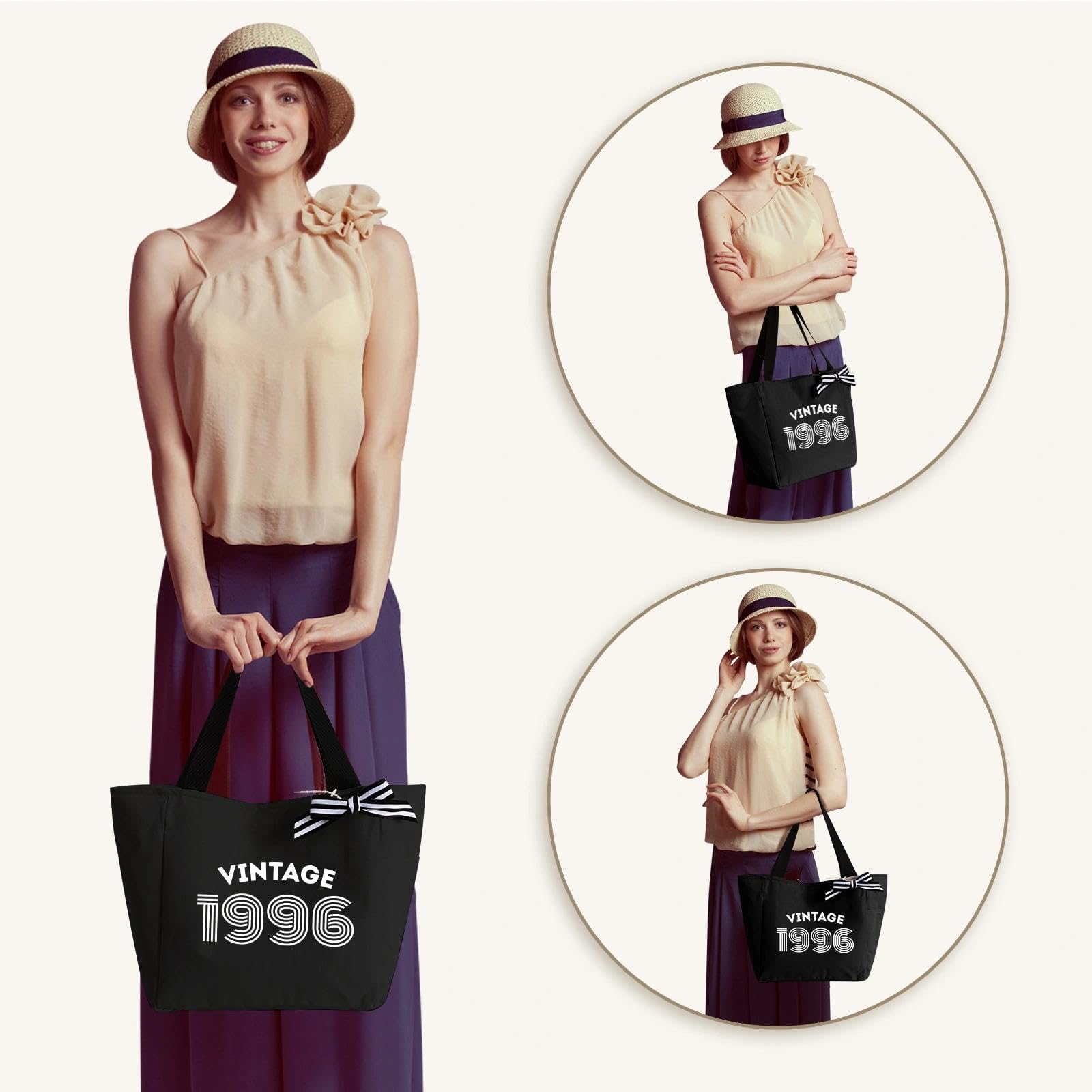 Vavabox Sac de Plage Femme, Cadeaux d'Anniversaire Unique pour 16/18/30/40/50/60 Ans, Cabas Vintage Personnalisable