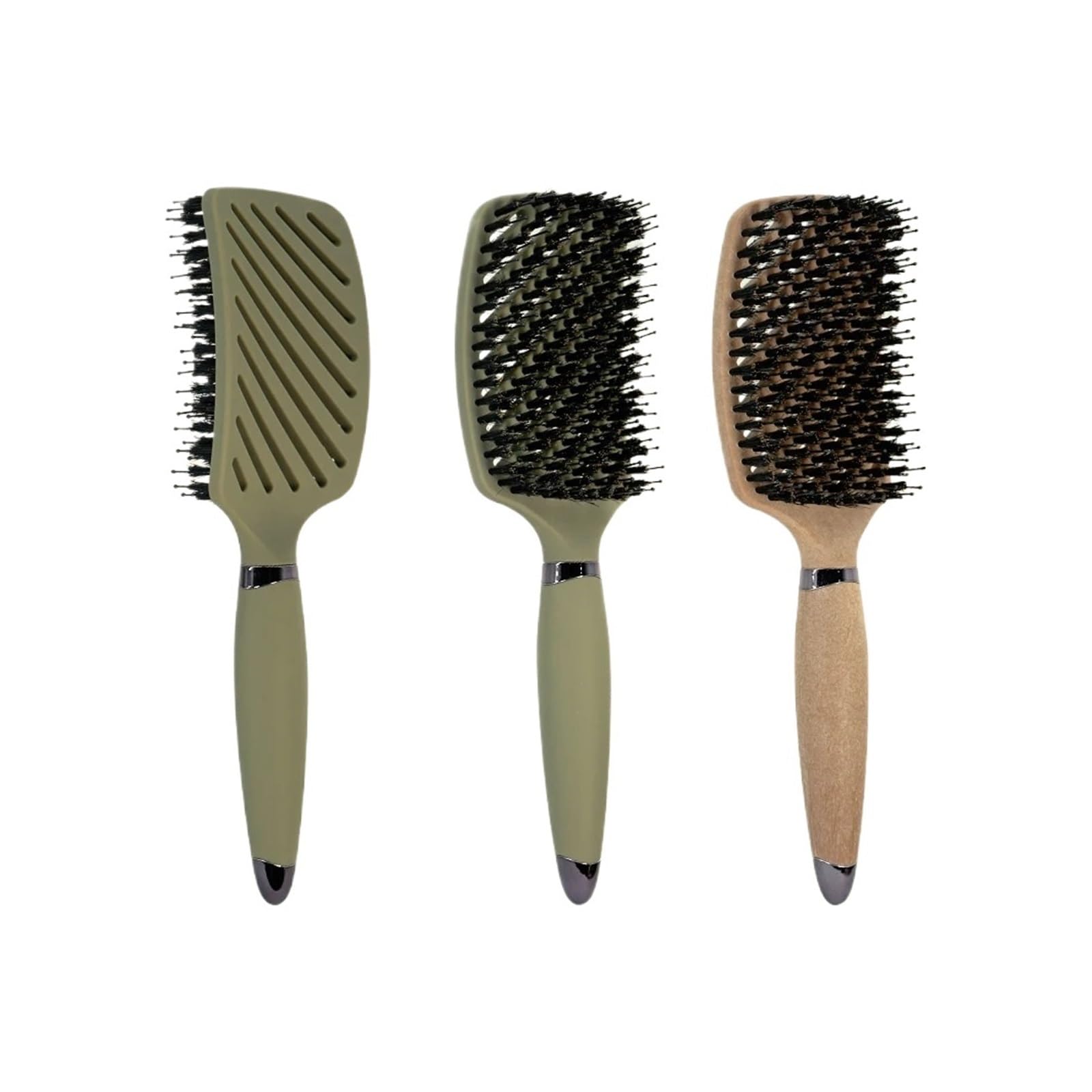 Cepillo De Pelo Ahuecado Con Cerdas De Jabalí, Cuero Cabelludo Antiestático