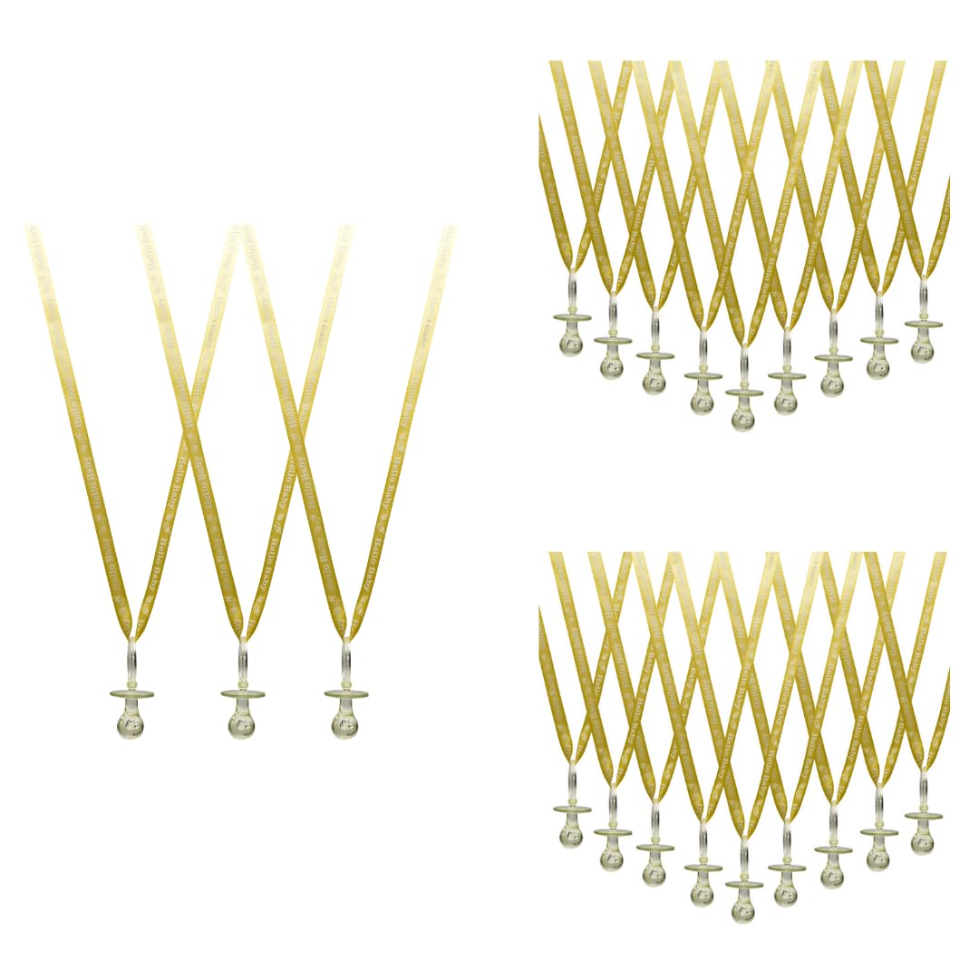 36 Pieces Hello Baby Baby Shower Pacifiers Necklace Acrylic Baby Party Favors Charm Pacifiers Necklace Baby Shower Party Decorations Table Scatter (Yellow Pacifier)