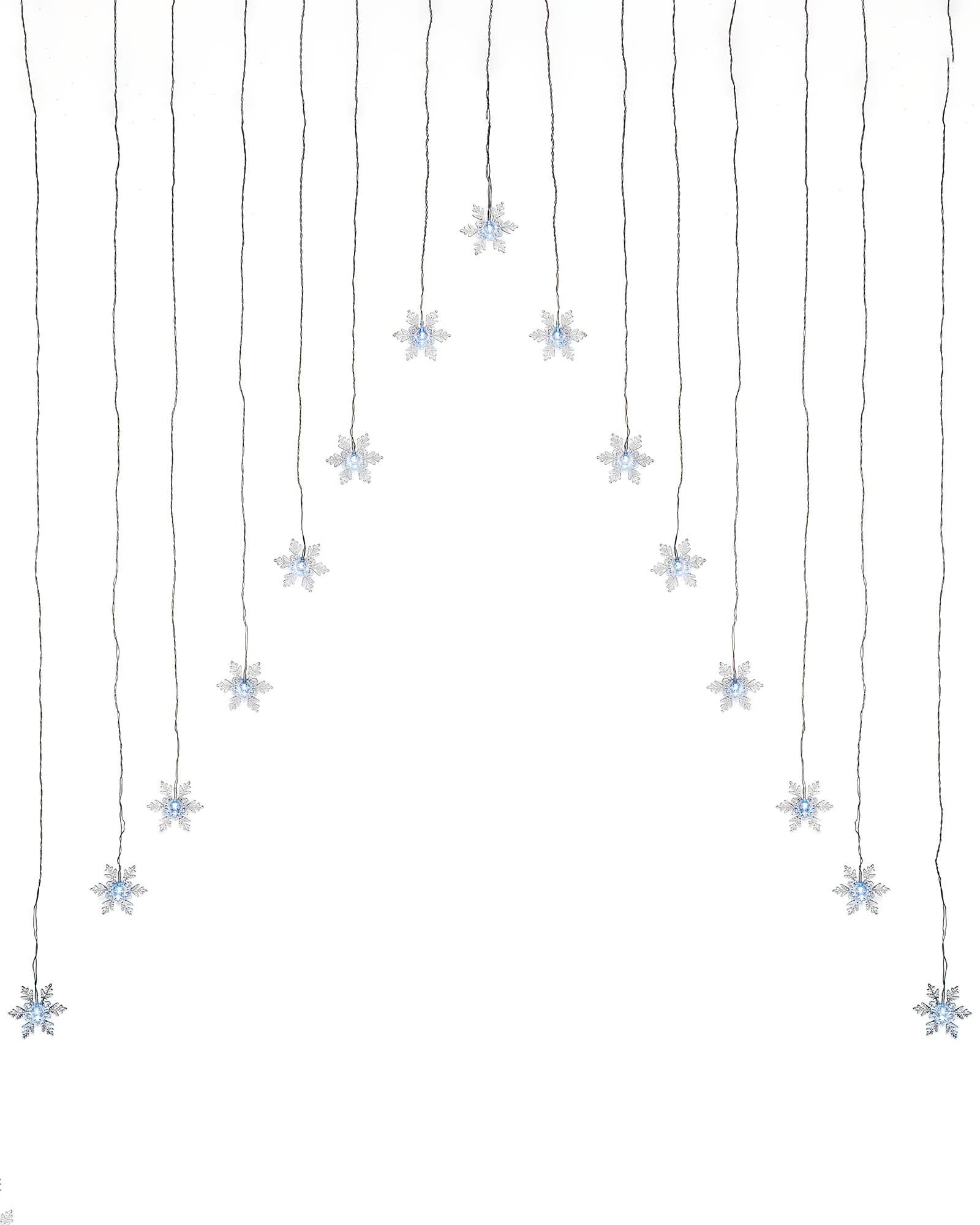 WeRChristmas 1.2 x 1.2 m Snowflake V Window Curtain Net Christmas Lights with 15 White Static Leds — image 1