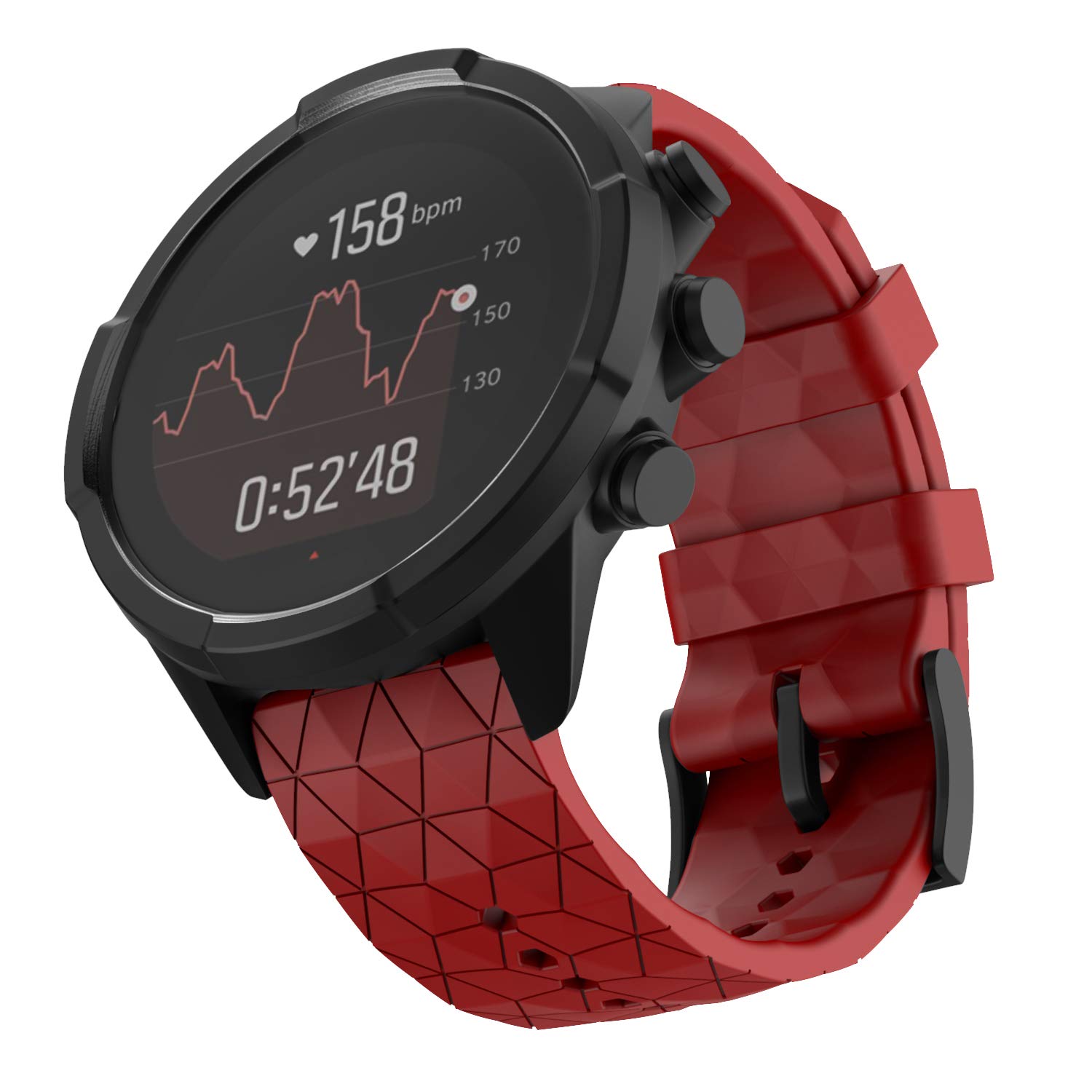 NotoCity Cinturino 24mm Compatibile con Suunto 9/9 Baro/7/D5/Spartan Sport Wrist HR - Ricambio in Silicone