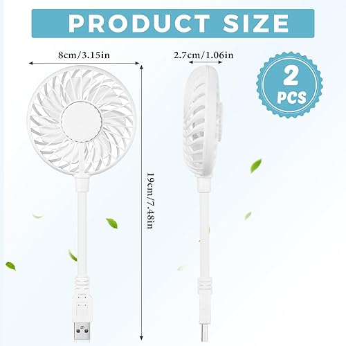 Miniatura 2 de Tujoe Mini ventilador USB portátil para rotación de 360 grados, ventilador de escritorio USB, ventilador personal pequeño compatible con todas las