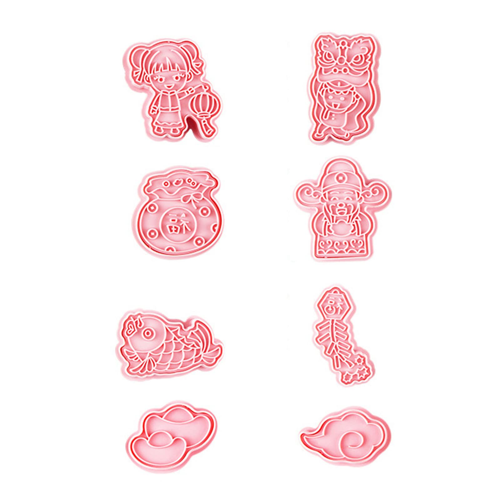 Jazuaiao Cookie Chinese Theme Cartoon Press Food-grade Baking Utensils Easy Safe Fondant Cake Mold Molds for Cake Decorating
