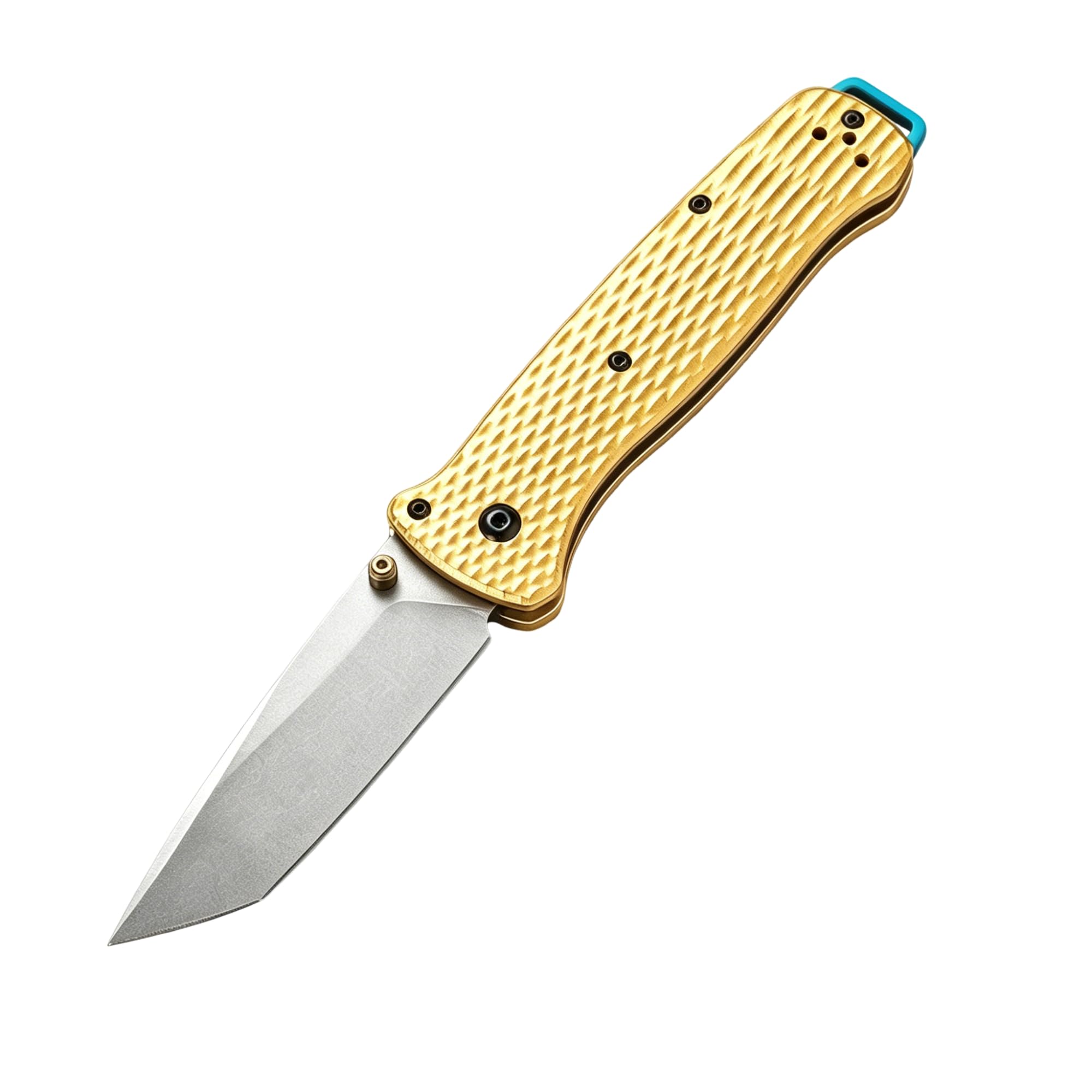 Navaja de Bolsillo Plegable Acero 440 Nailon T6061 para Outdoor，Dorado