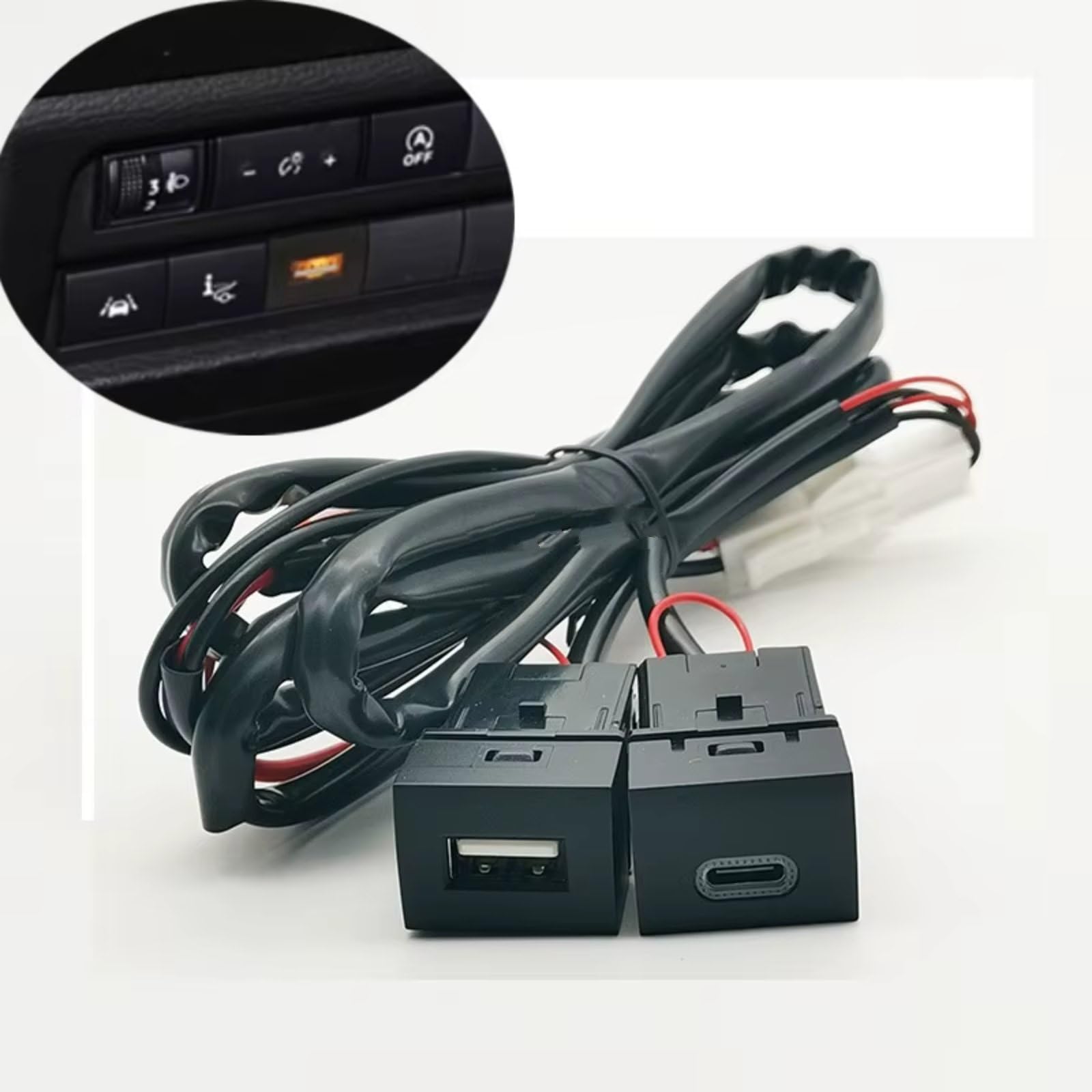 Porta USB Centrale Compatibile Con Mitsubishi Per Outlander 2023 Auto Caricabatterie Doppio QC3.0 Presa Ricarica Rapida Tipo C PD Ricarica Telefono Ricambi Auto