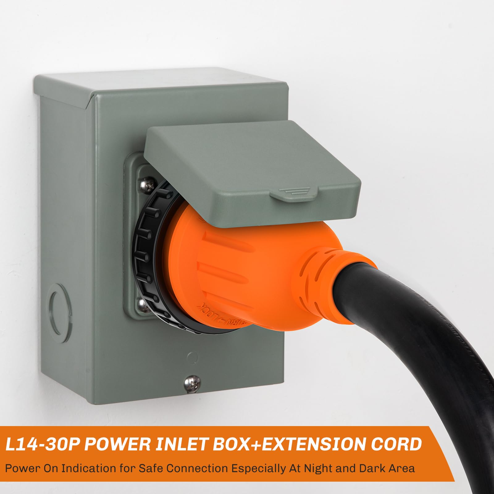 Temporary Inlet Snapklik.com : WELLUCK 25FT Power Cord Inlet Box Kit Temporary ...