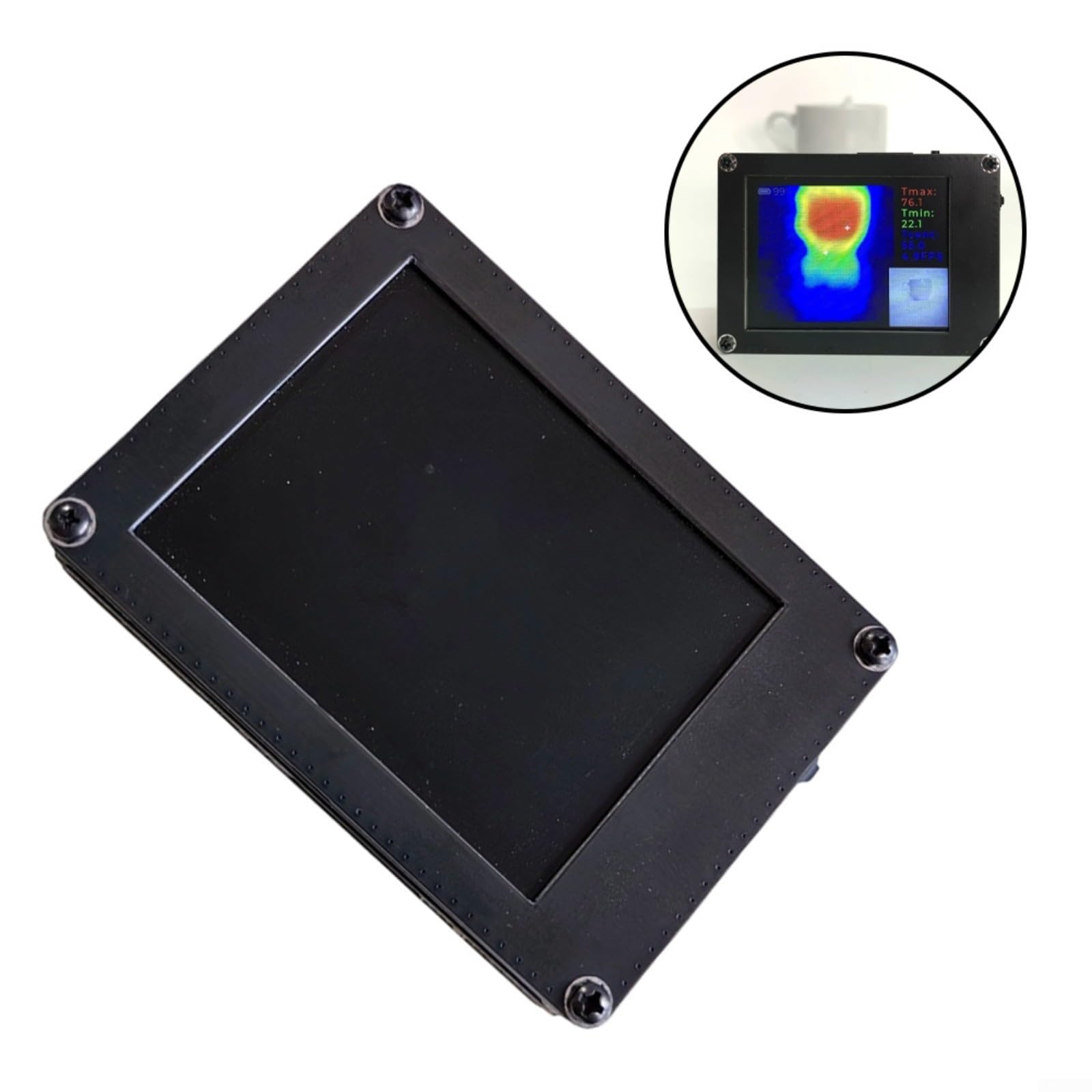 TICAM1 Wärmebildkamera Dual-Lens Mit 200MP Sichtkamera, 32X32 Infrarot, WiFi, 5 Farbpaletten, LED-Licht, Typ-C, -20 Bis 1000°C Messbereich, Für Wartung Und Fußbodenheizung, Schwarz