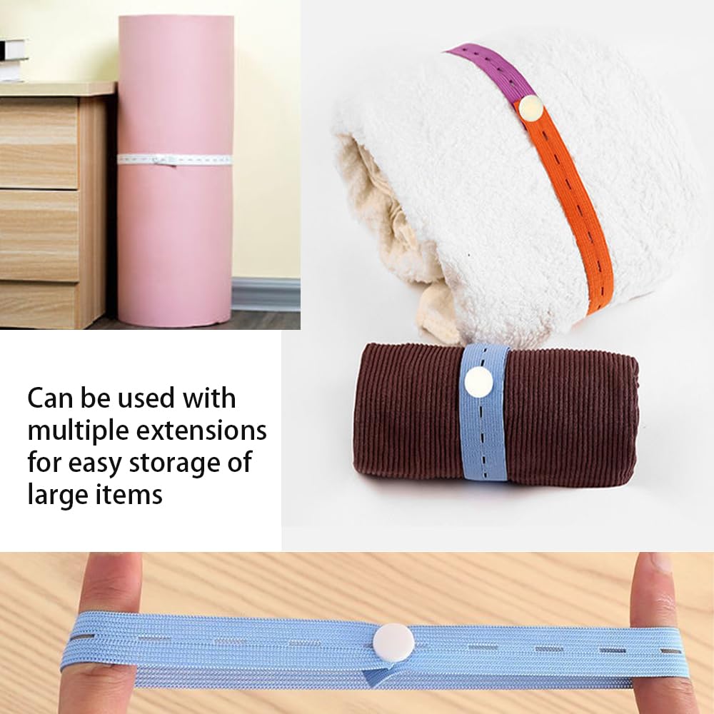 LELE LIFE 30 fasce elastiche per riporre vestiti, cinghie regolabili con asole per bottoni, bagagli da viaggio, salvaspazio, organizer per cassetti e armadi, bianco