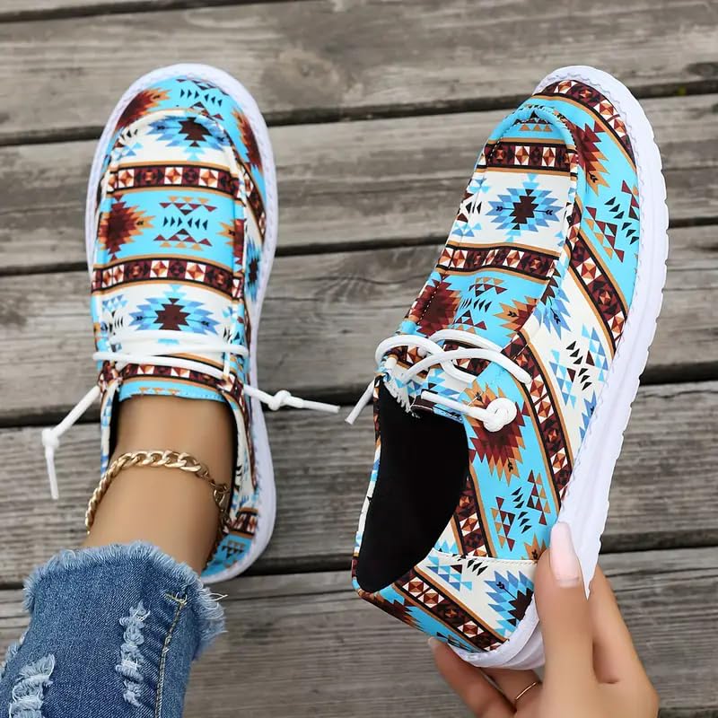 Plus-Size Sneakers - Lightweight Platform Shoes with Soft Sole Blue