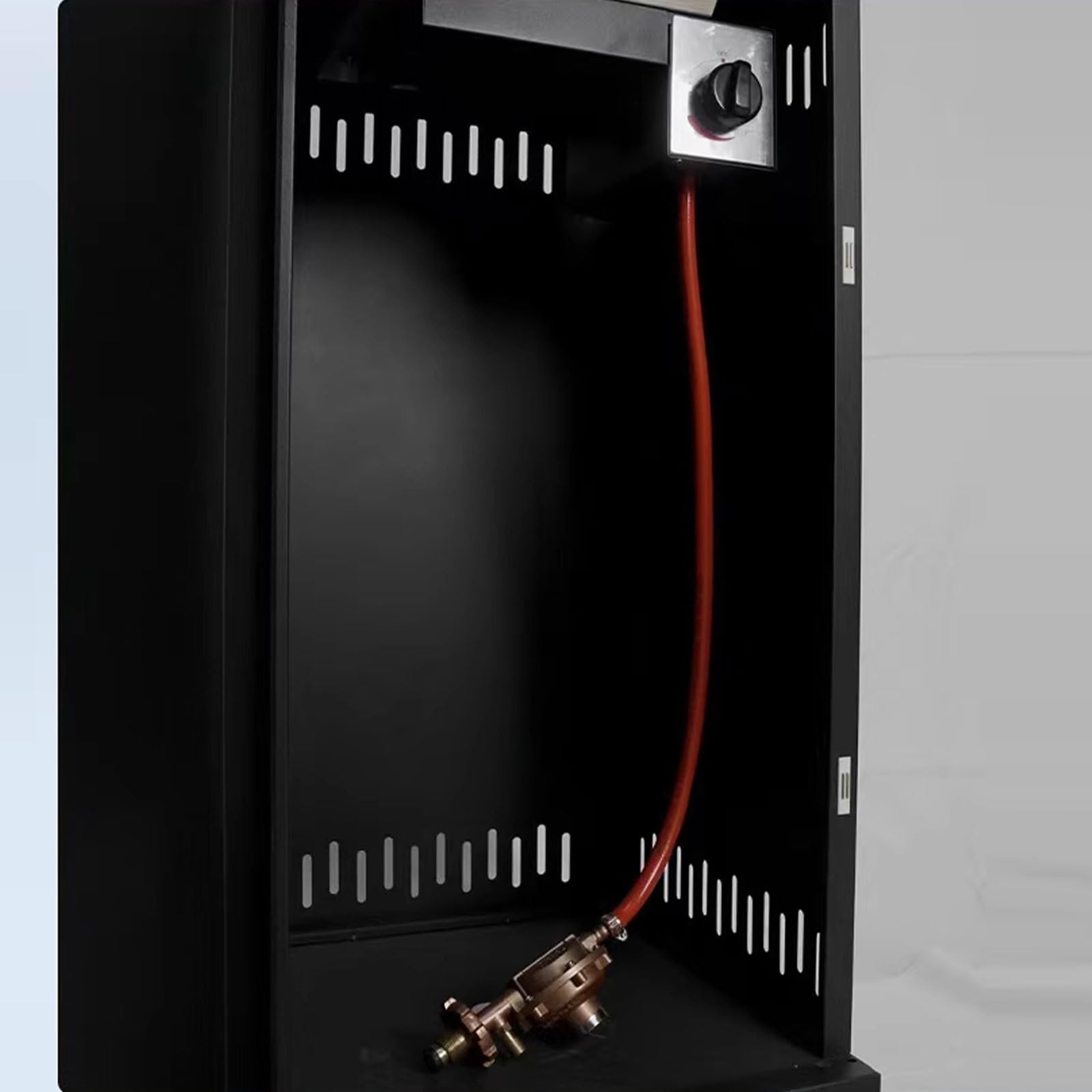 Stufa a gas propano autoportante, 8 kW, con vetro visibile su 4 lati, ruote universali, riscaldatore a pavimento per esterni, giardino e uso domestico
