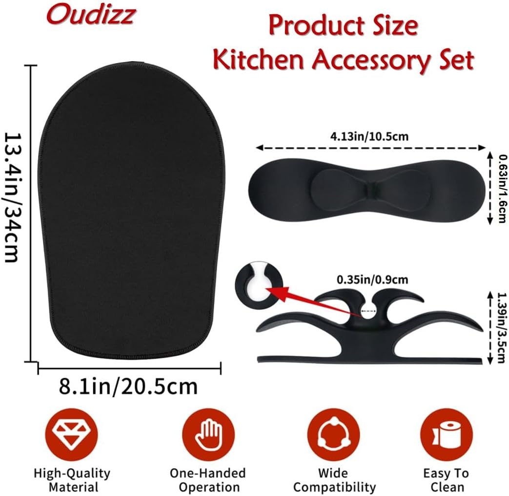 Mixer Slider Mat for Kitchen aid Stand Mixer With 2 Black Mixer Accessories,Kitchen aid Mixer Slider Mat Compatible with Kitchen 4.5-5 Qt Tilt-Head Stand Mixer