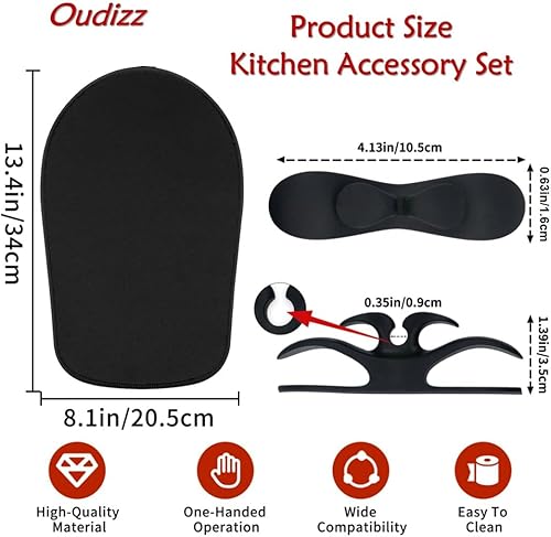 Miniatura 4 de KitchenAid - Alfombrillas deslizantes para batidora de pie KitchenAid con dos organizadores de cables, almohadilla deslizante para electrodomésticos