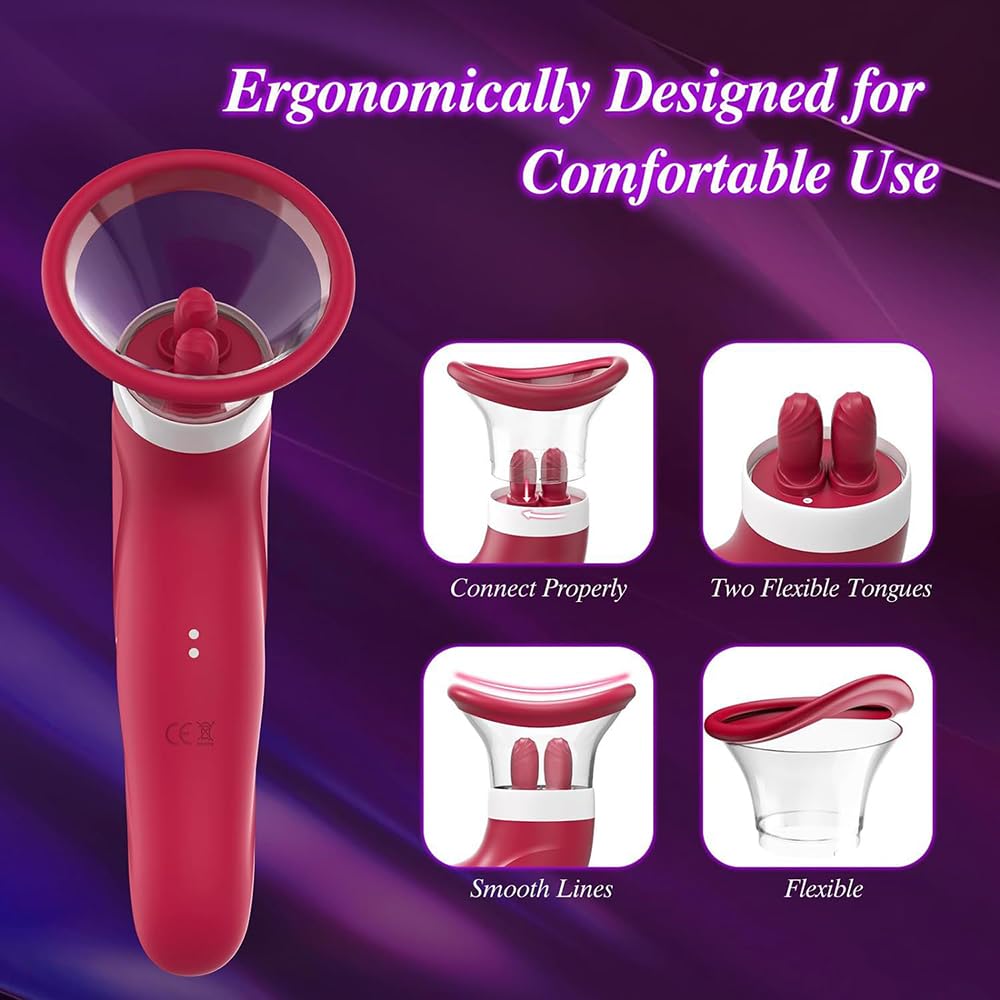 Vibration für frauen Klitoris saugender Vibrator Nippel Sexspielzeug Nippelmassagegerät Klitorisleckstimulator Nippelspielzeug Mit 10 Zungenlecken und 2 Saugmodus, für die Frau