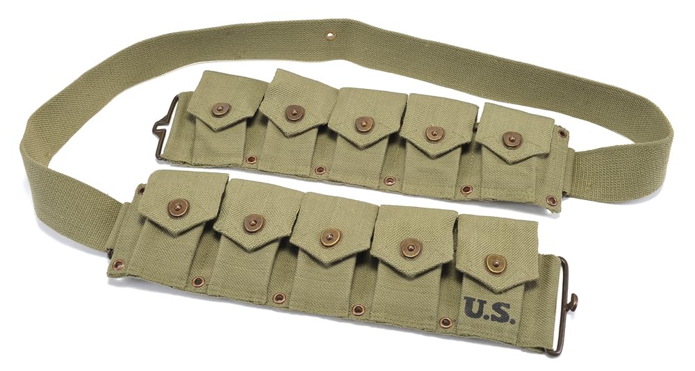 World War Supply WW2 U.S. M1923 Cartridge Belt Dark OD 1944 XXL Will fit 48