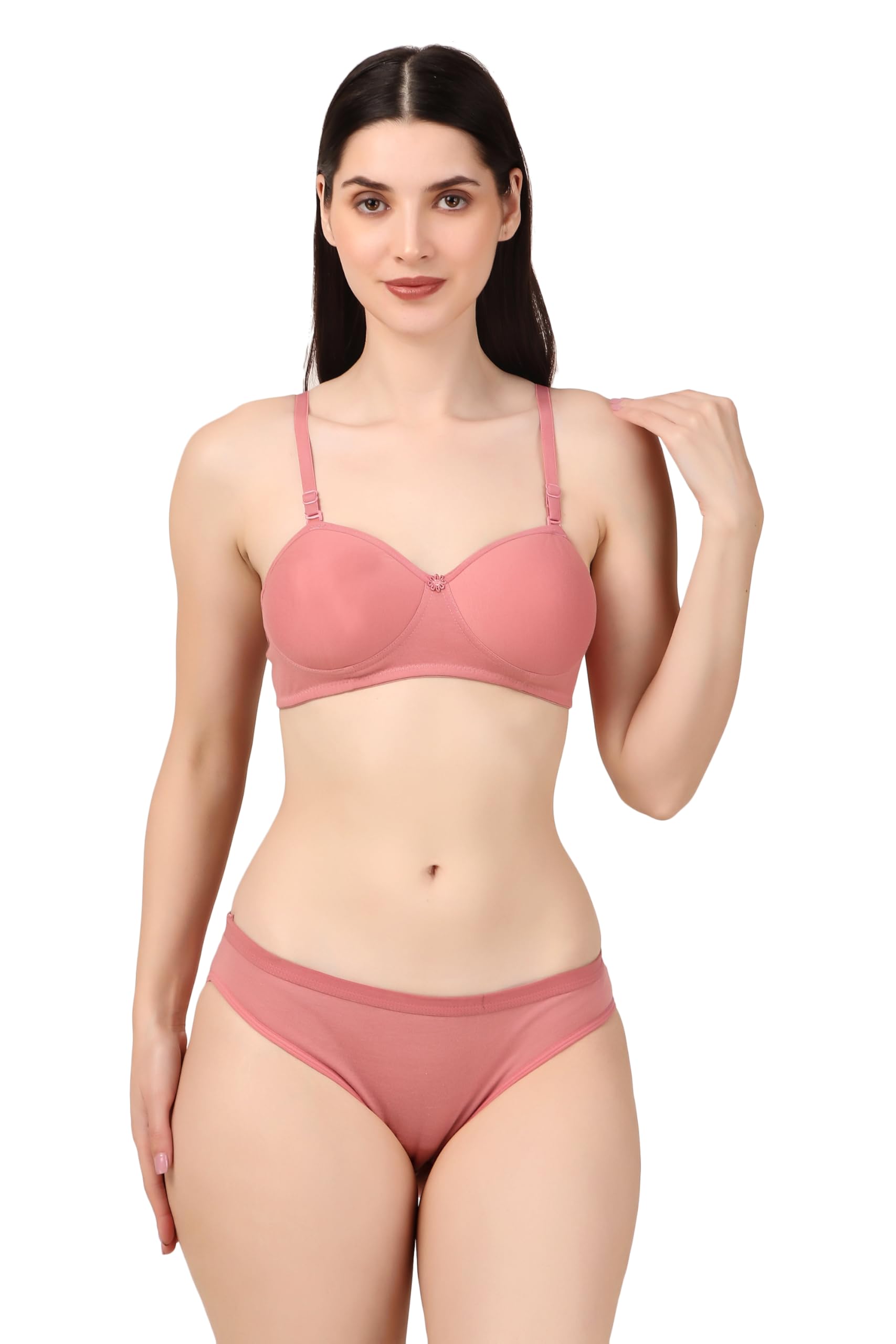 Prinsesa Women's Seamless Padded Comfort Bra and Panty Set, Adjustable Straps, Full Coverage, Casual Everyday Wear-picture-25