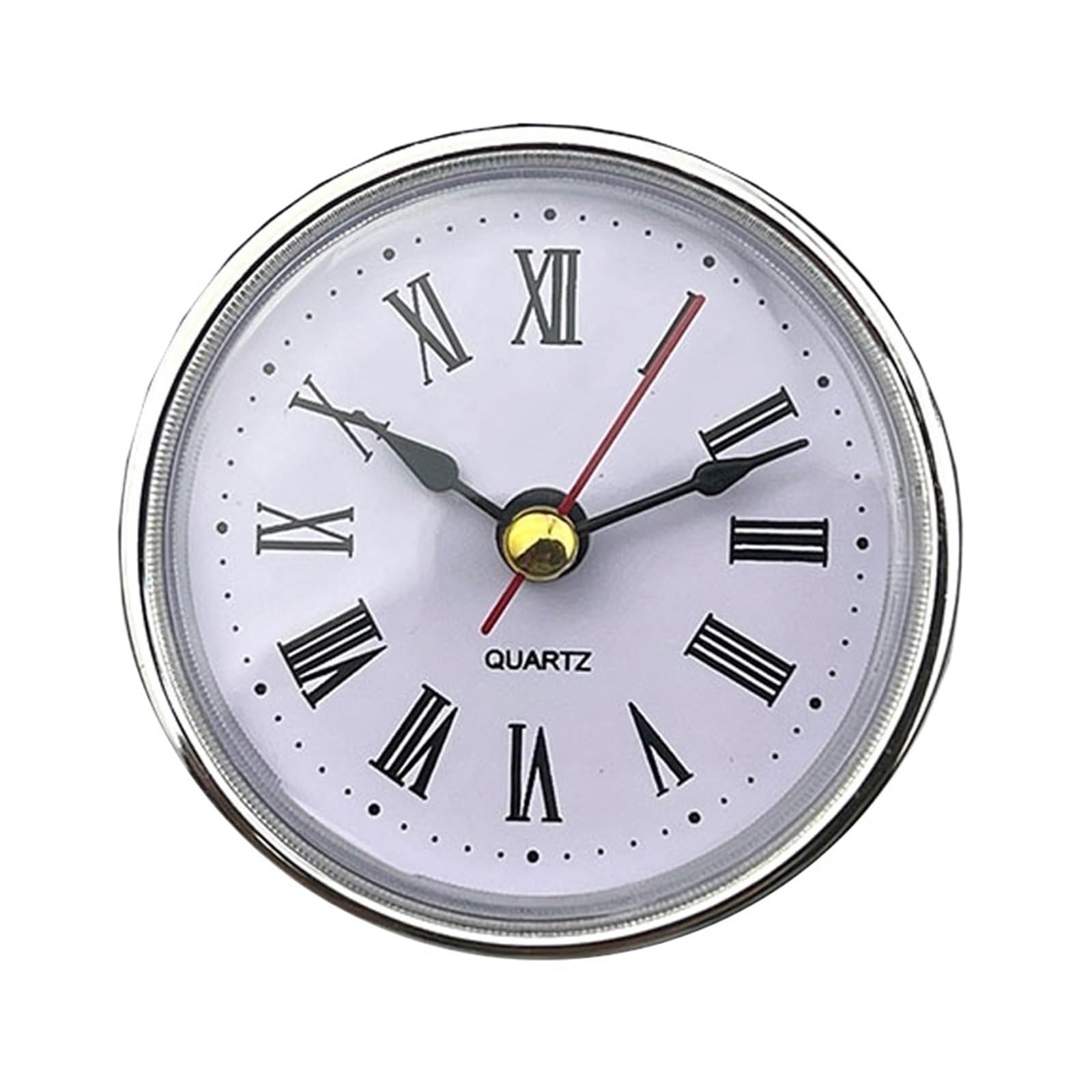 HVSYVVSRL Classic Clock Craft Quartz Movement Dia.65mm Round Clocks Insert Roman Number Little Arabic Numbers Wall Decor Quiet Operation(4)