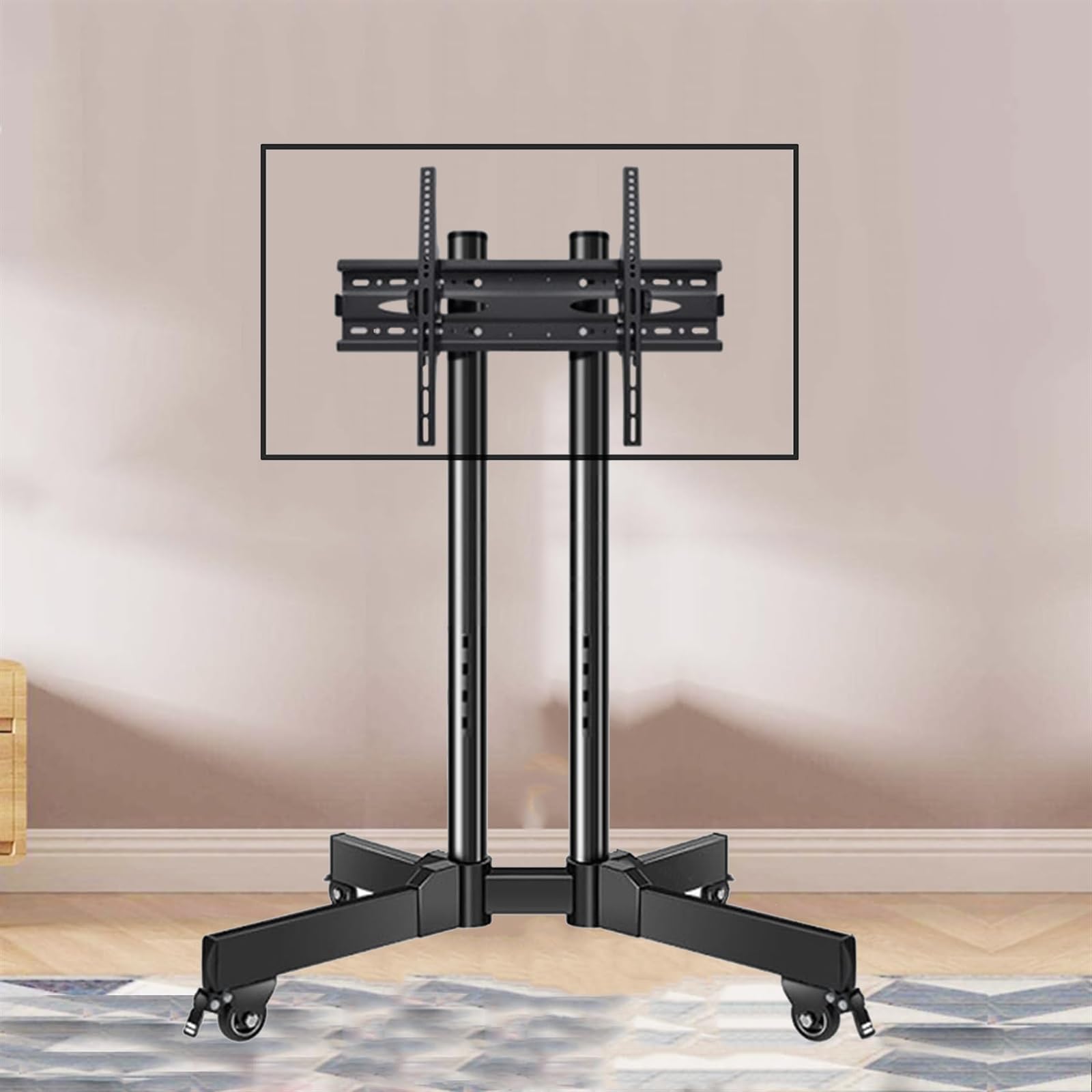Chariot mobile pour téléviseur 32-75 pouces avec support de sol réglable en hauteur