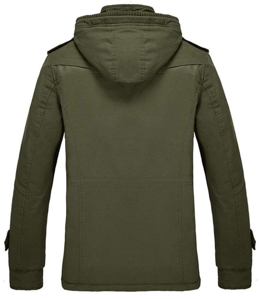 Płaszcz męski, parka, ciepła parka zimowa, moda męska, płaszcz zimowy, odzież wierzchnia, kurtka zimowa, pikowana z kapturem, odzież wierzchnia, wojskowa zieleń, XL