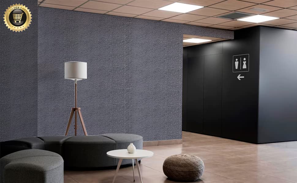 Image of Linen Wallpaper for Walls Sticker Roll (3 Pcs) I 3D Foam Wallpaper for Full Wall, Wood Furniture I Fabric Textured, Waterproof, Large (Dark Grey; 3 Pieces of 3 Meter X 0.7 Meter Each)