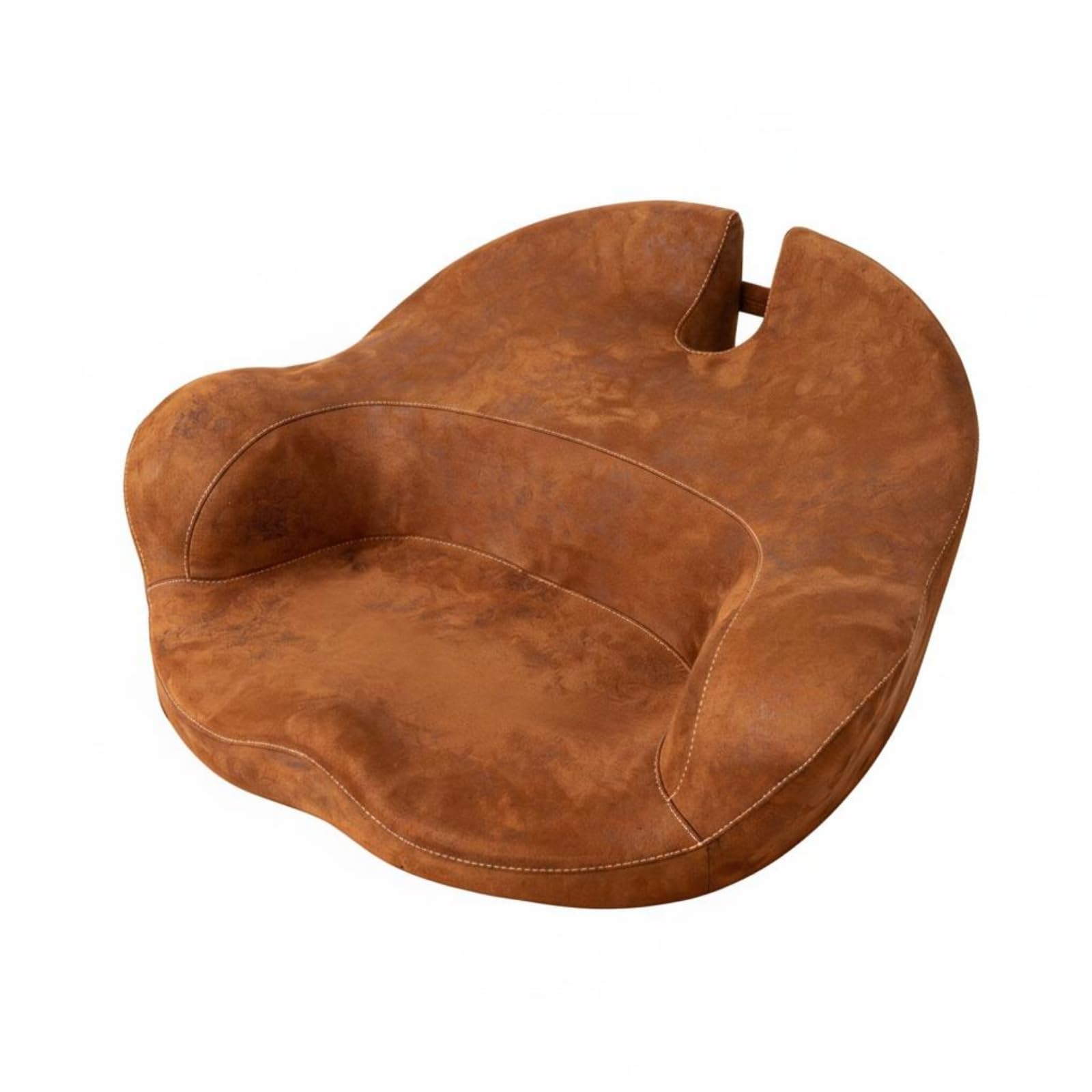 Cojín de Meditación Cojín Asiento Respaldo Almohadilla Piso Material de Ante Suave y Espuma Viscoelástica Forma Ergonómica para Sesiones Prolongadas, Marrón, Grande