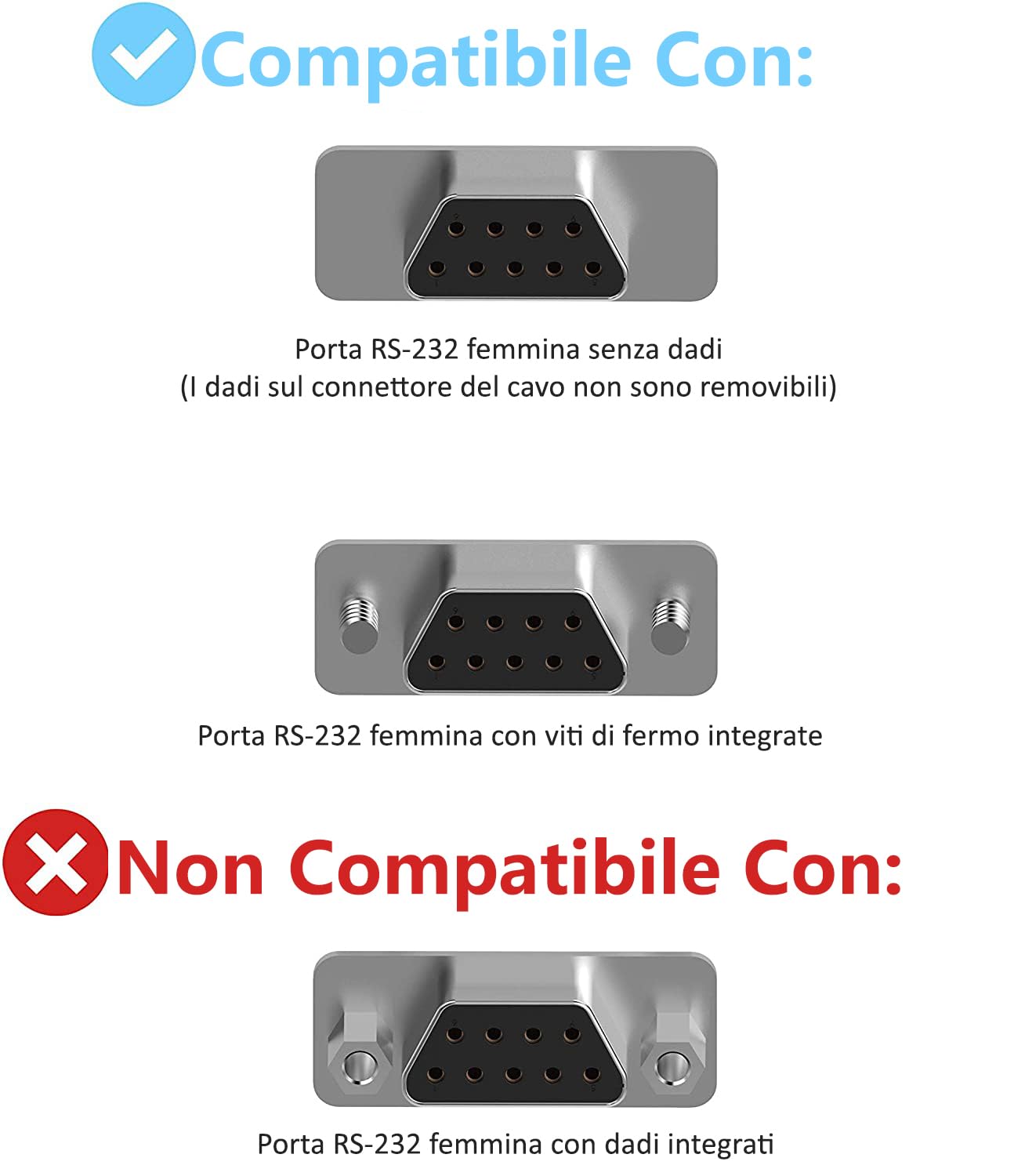 Sabrent Cavo da USB a Seriale [9 Pin] DB 9 RS 232, Convertitore Maschio Chipset Prolifico con Dadi Esagonali, [Windows 11/10/8.1 8/7/VISTA/XP, Mac OS X 10.6 e Versioni Successive] 0,7 m (CB-DB9P)