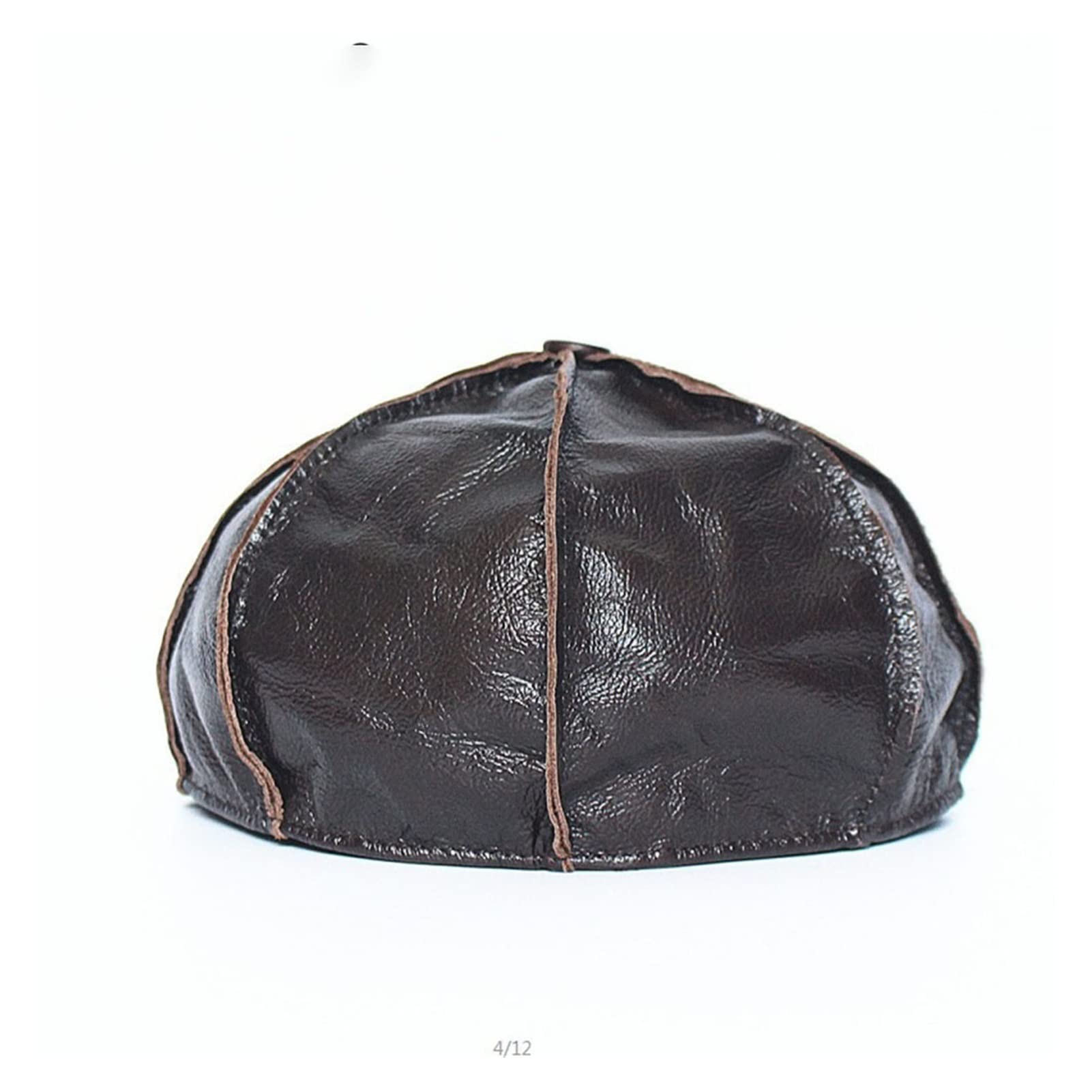 Newsboy Cap Mens Beret Prawdziwej Skóry Brown Vintage Jesień Winter Czapki dla mężczyzn Akcesoria