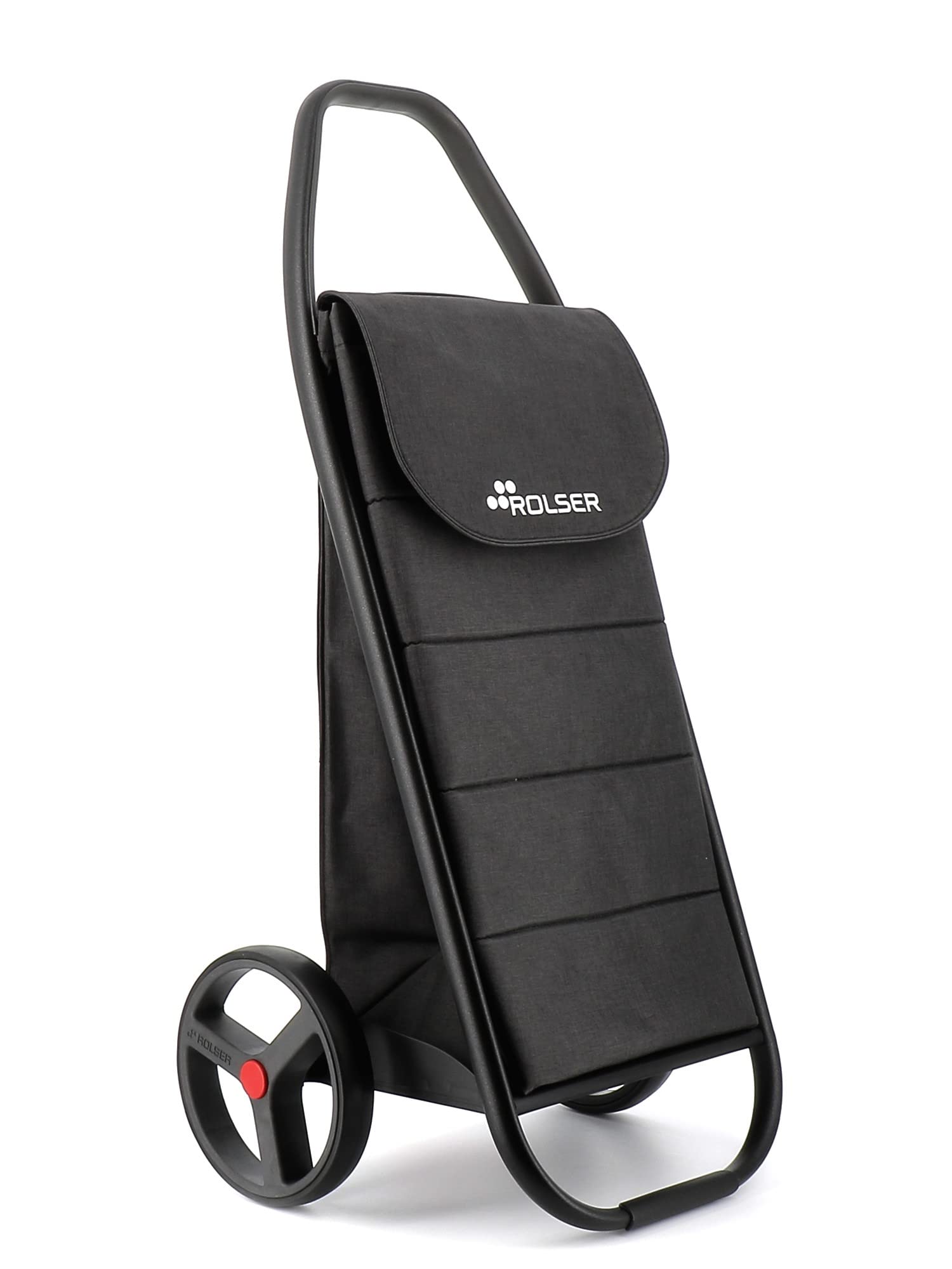 Rolser COM Polar Black Tube 2 Big Wheel Shopping Trolley - Black
