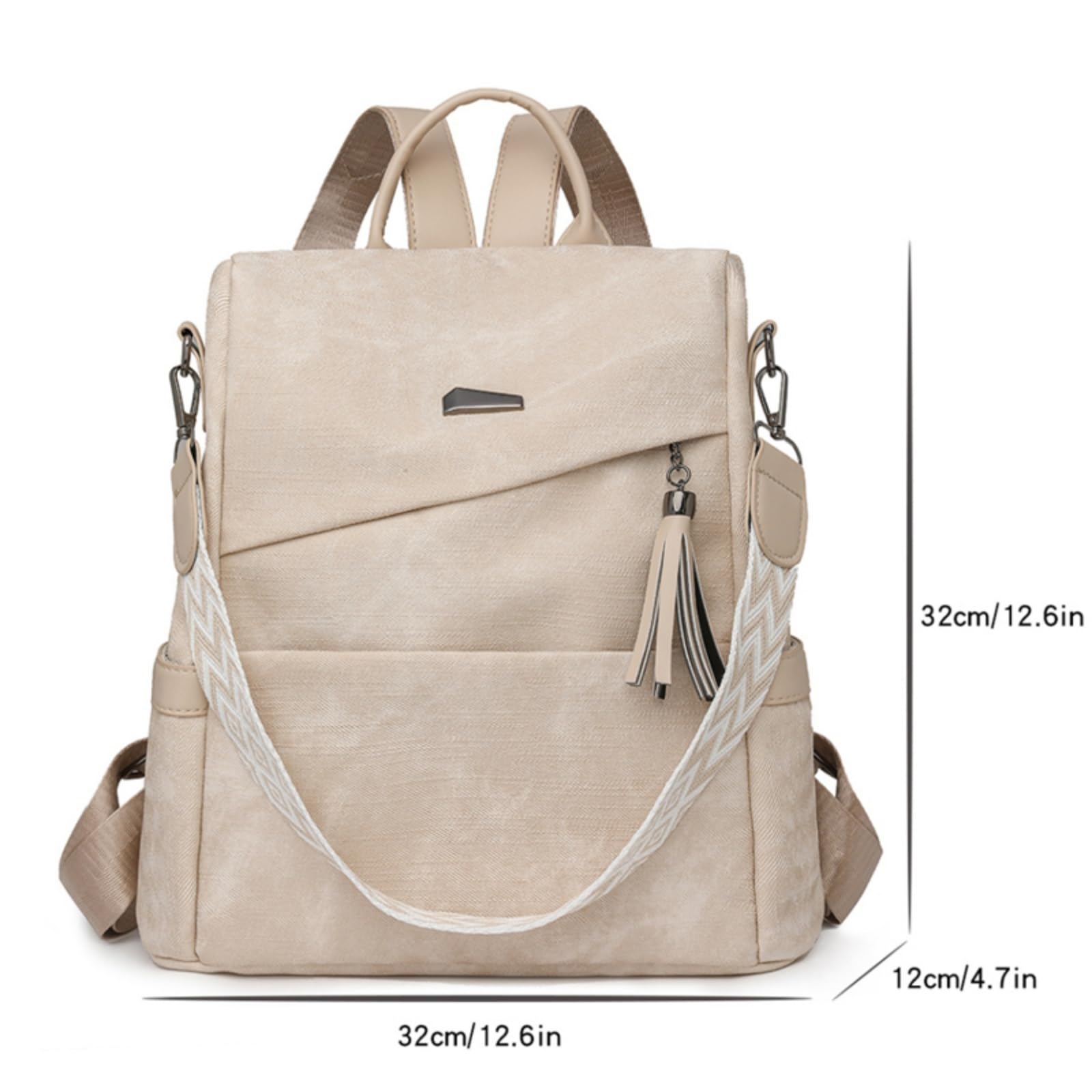 Mochila escolar Donne Vintage Textured Zaino, Borsa A Spalla Convertibile Grande capacità Moda Daypack per Ragazze Scuola Viaggio Giornaliero