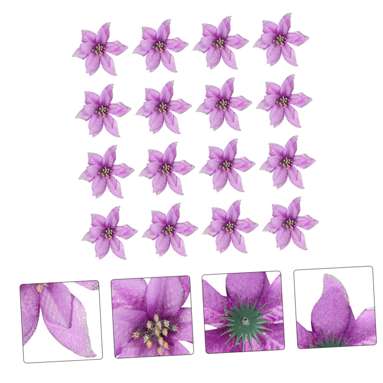 PRETYZOOM 108stücke Künstliche Weihnachtsblumen Für Weihnachtsschmuck Dekoration Von Weihnachtsbaum Hochzeiten Und Festen Handgefertigte Farbenfrohe Poinsettia-Dekorationen