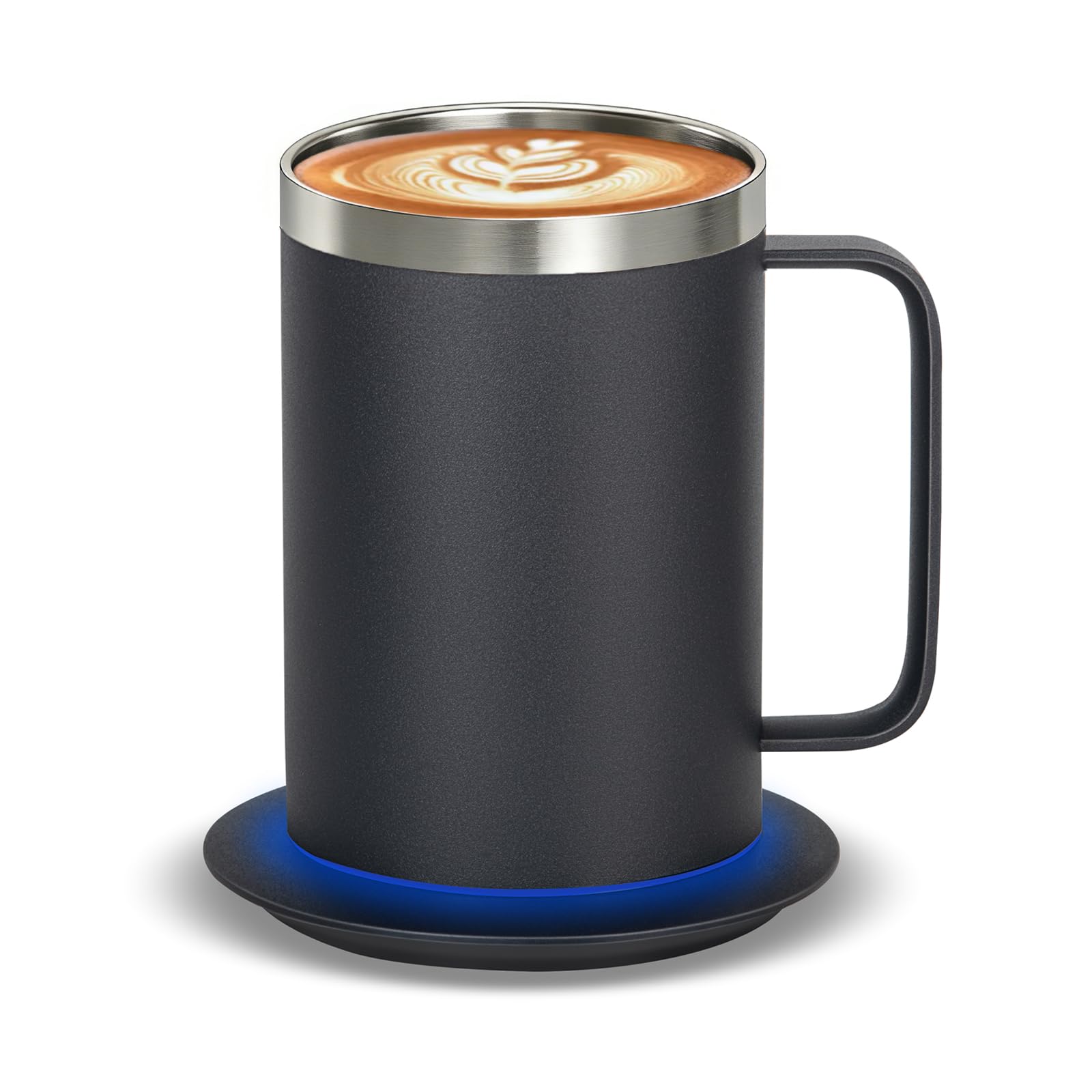 Zhenglu Coffee Warmer Mug Set for Desk, Self Heating Coffee Cup(Black-14oz)