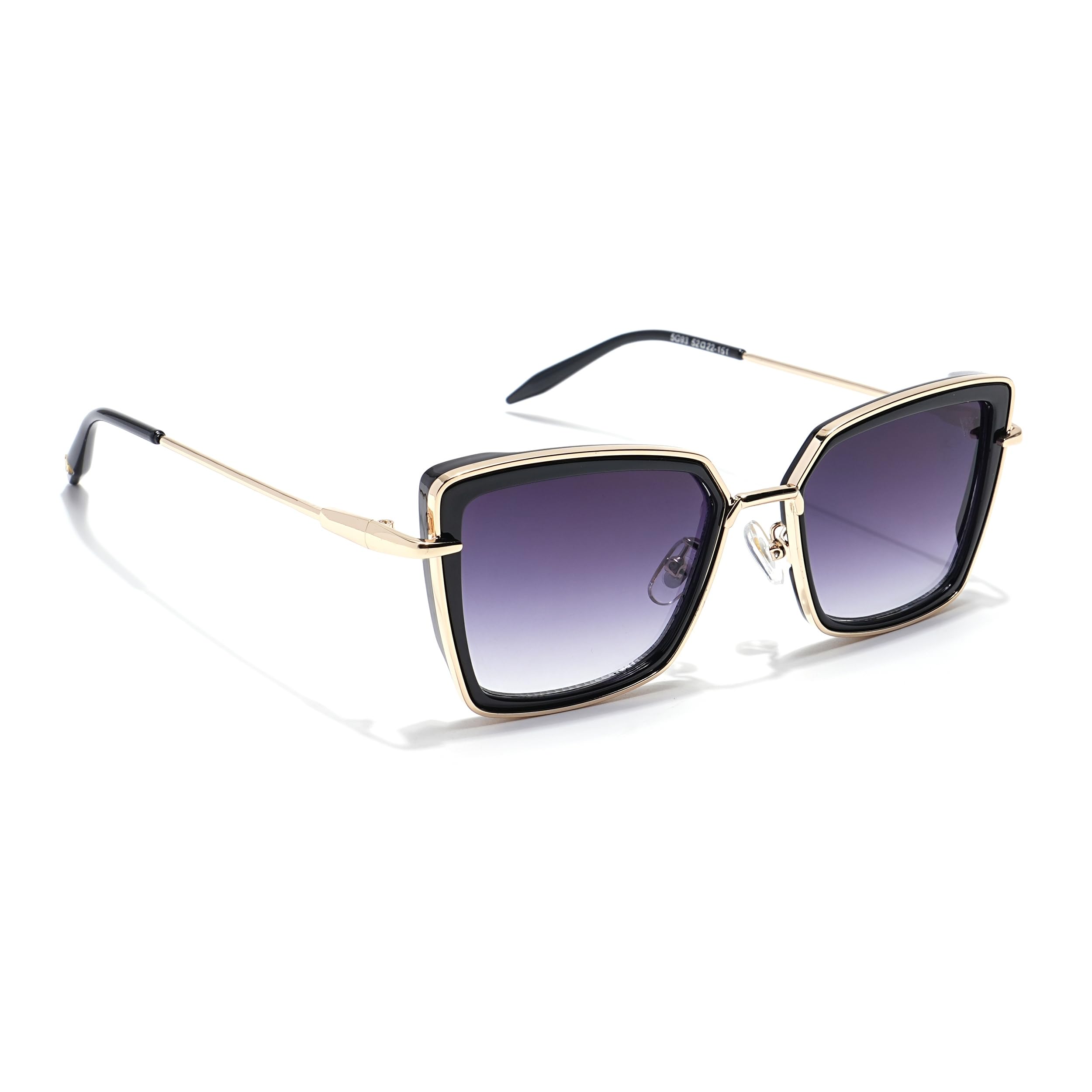 voyage UV Protection Cateye Sunglasses for Women (Grey & Clear Lens | Black & Grey Frame - MG6014)-picture-19