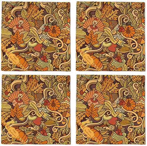 Servilletas de Tela Marrón Cuadradas Set de 4 miniatura 6