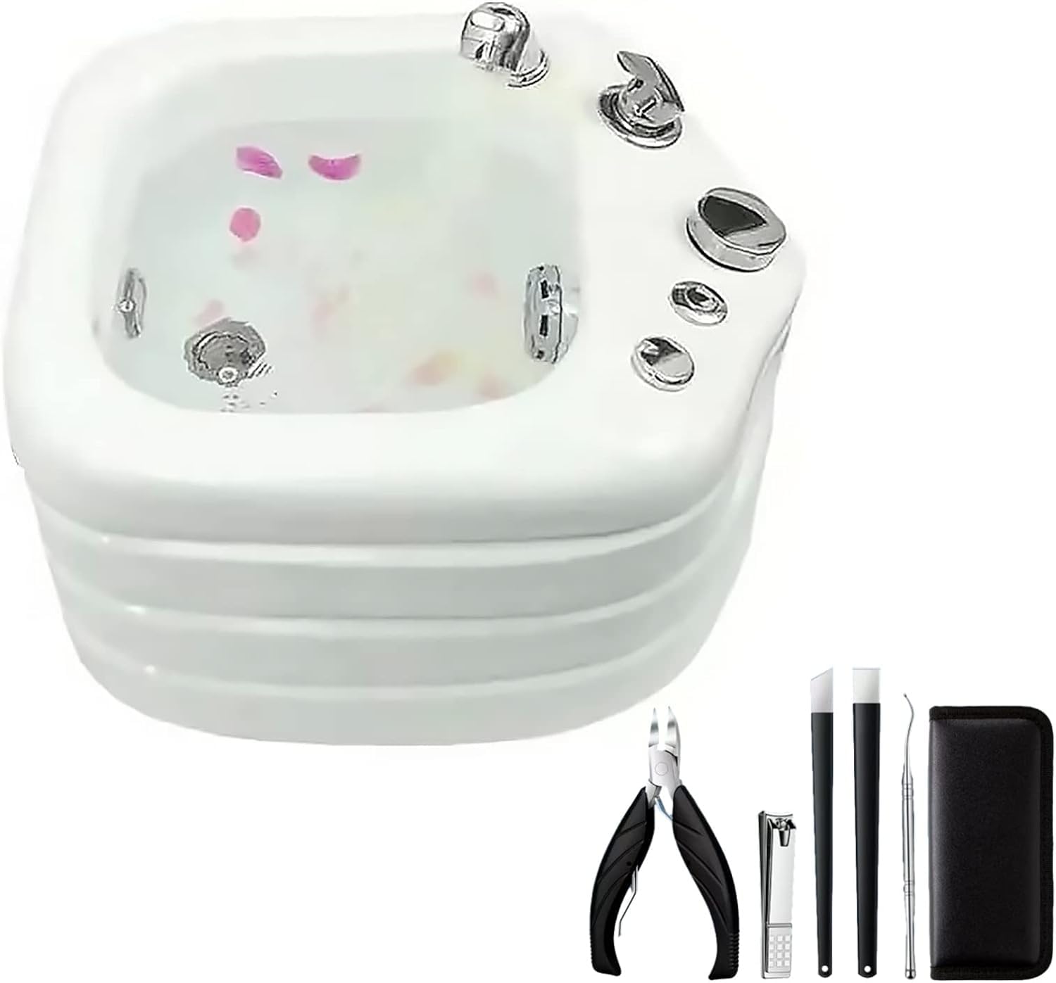 Massaggio Acrilico Pediluvio Salone per Unghie Attrezzatura per Massaggio Regolazione Calda e Fredda Spa per Piedi riscaldata Ciotola per Pedicure Getti di Bolle e rulli Non Motori