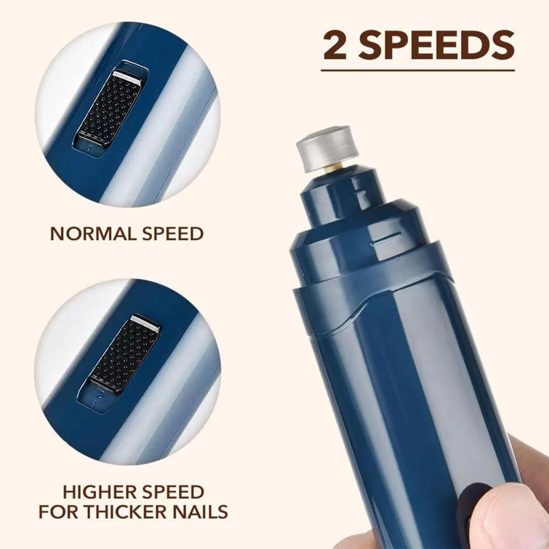 Genérico Puppiclaw 2.0 Lima de uñas para Perros, Recortadora de uñas eléctrica (Azul) | Diseño de doble velocidad, motor potente, ultra silencioso, recargable por USB, cuidado de patas sin dolor