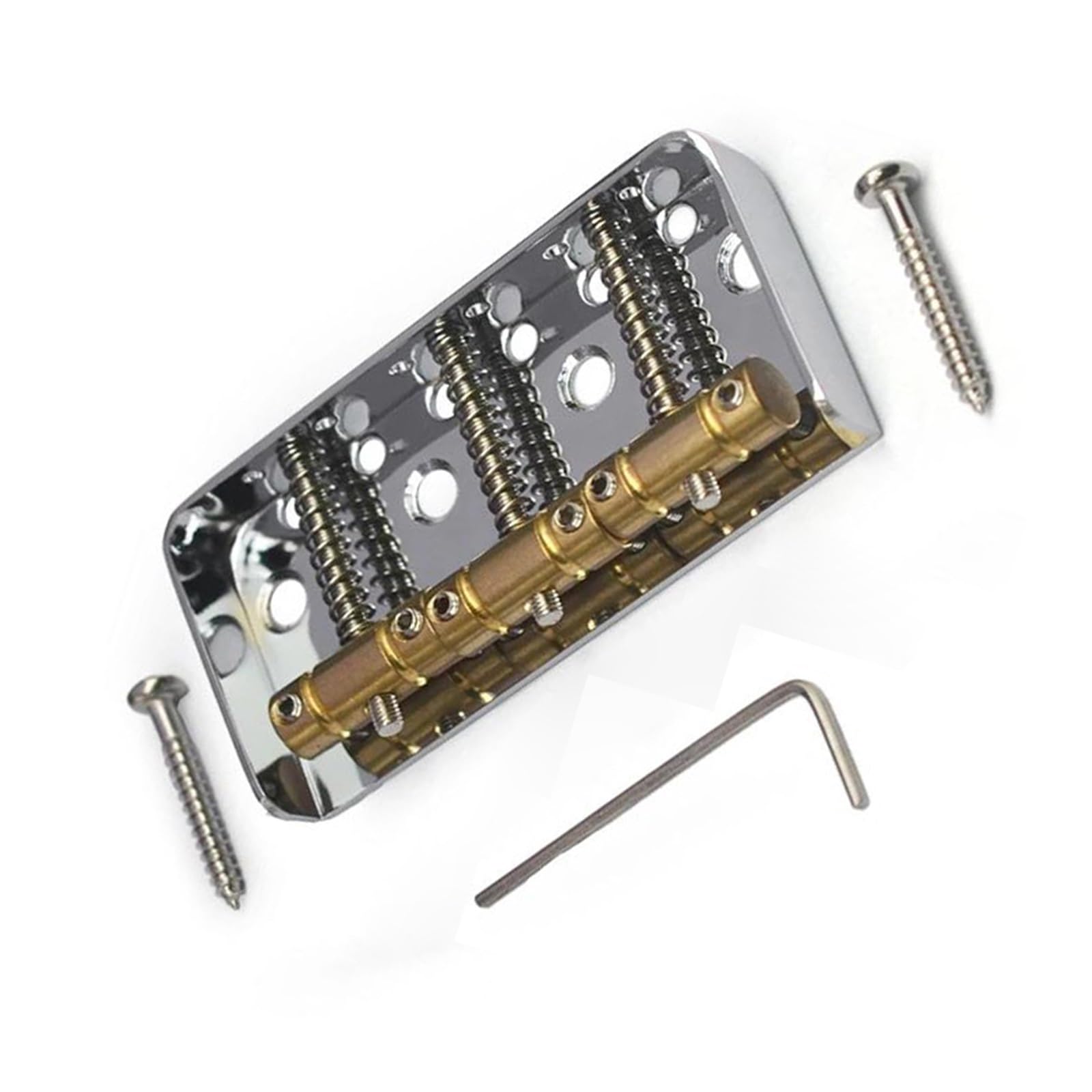 Ponte Chitarra Ponte corto in ottone argentato per tre corde per chitarra elettrica TL
