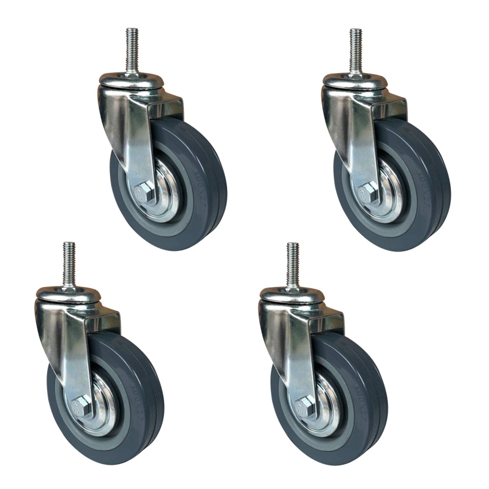 GYRAZXS Castor Wheels Heavy Duty Swivel Caster WheelsPolyurethane Furniture 4 Inch 100mm Industrial Trolley Caster Wheels(UniversalM10)