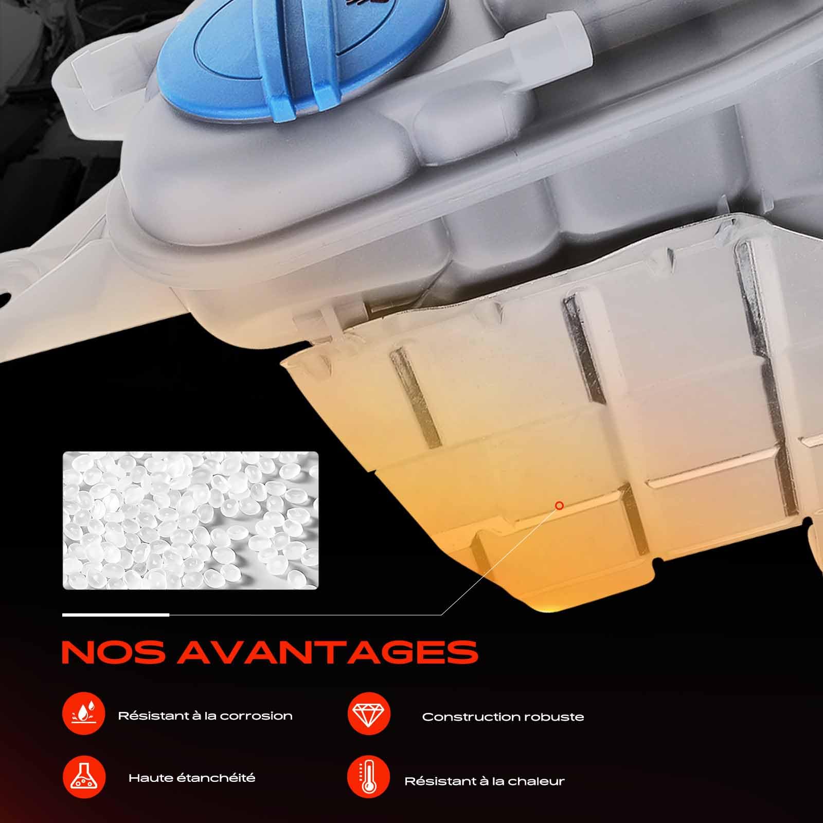 Frankberg Vase d'expansion du liquide de refroidissement 8K0121405E | Compatible avec: A4 Avant 8K5, A4 Allroad 8KH, A5 Sportback 8TA, A5 8T3, Q5 8RB, A4 8K2, A5 Cabriolet 8F7