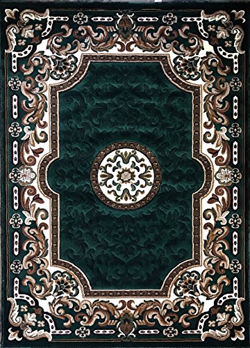 Tapete tradicional Kingdom Hunter verde oscuro 8x10 pies miniatura 1