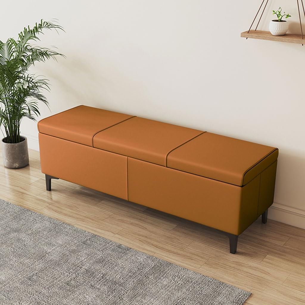Chambre encombrée ? Découvrez ce long banc de rangement moderne hauteur 40 cm