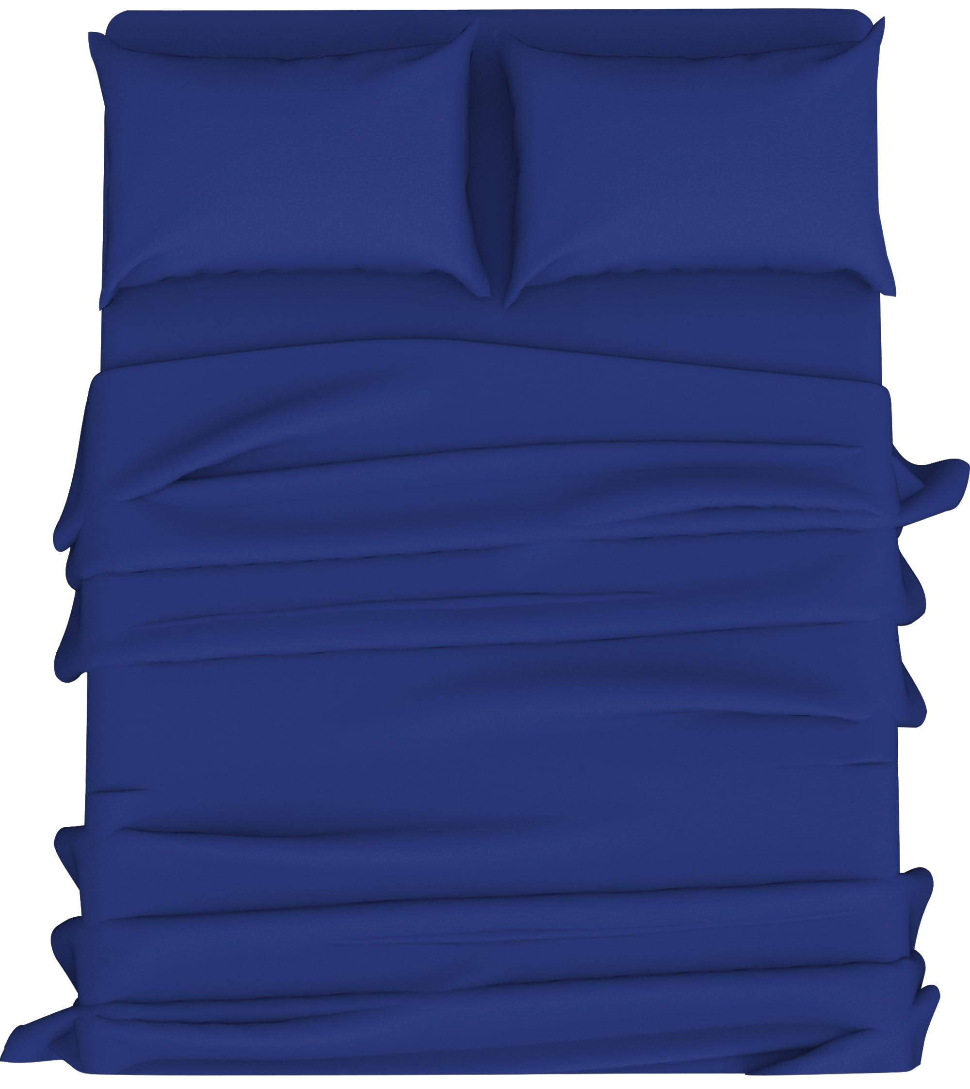 KOHSAR Royal Blue Single Sheet Set (Fitted Sheet + Flat Sheet + Pillow Case) - Easy Care Single Bed Sheets Set - Royal Blue Bed Sheets Single Bedding Set - Poly Cotton Single Bed Sheet Set