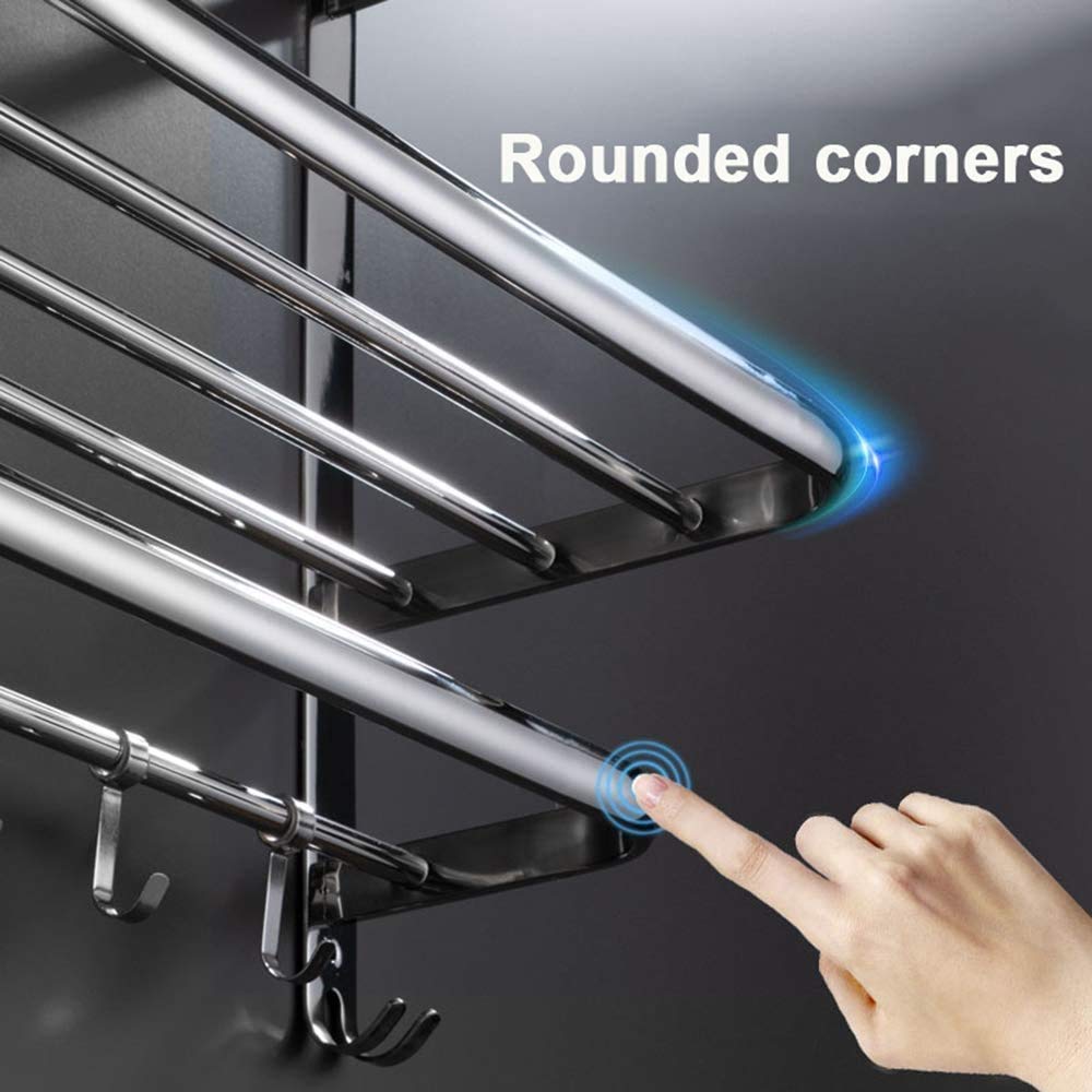 Portasciugamani Mensola da Bagno a Parete Realizzata con portasciugamani, mensole da Bagno mensole da Cucina Bagno argento/argento/50 cm