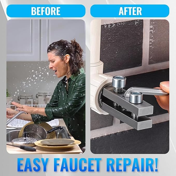 Image of Faucet Angle Valve Broken Wire Extractor Adjustable Broken Valve Extractor Universal Screw Extractor Tool Broken Bolt Remover for 1 /2 in & 3 /4 in Stripped Thread, Stainless Steel Made